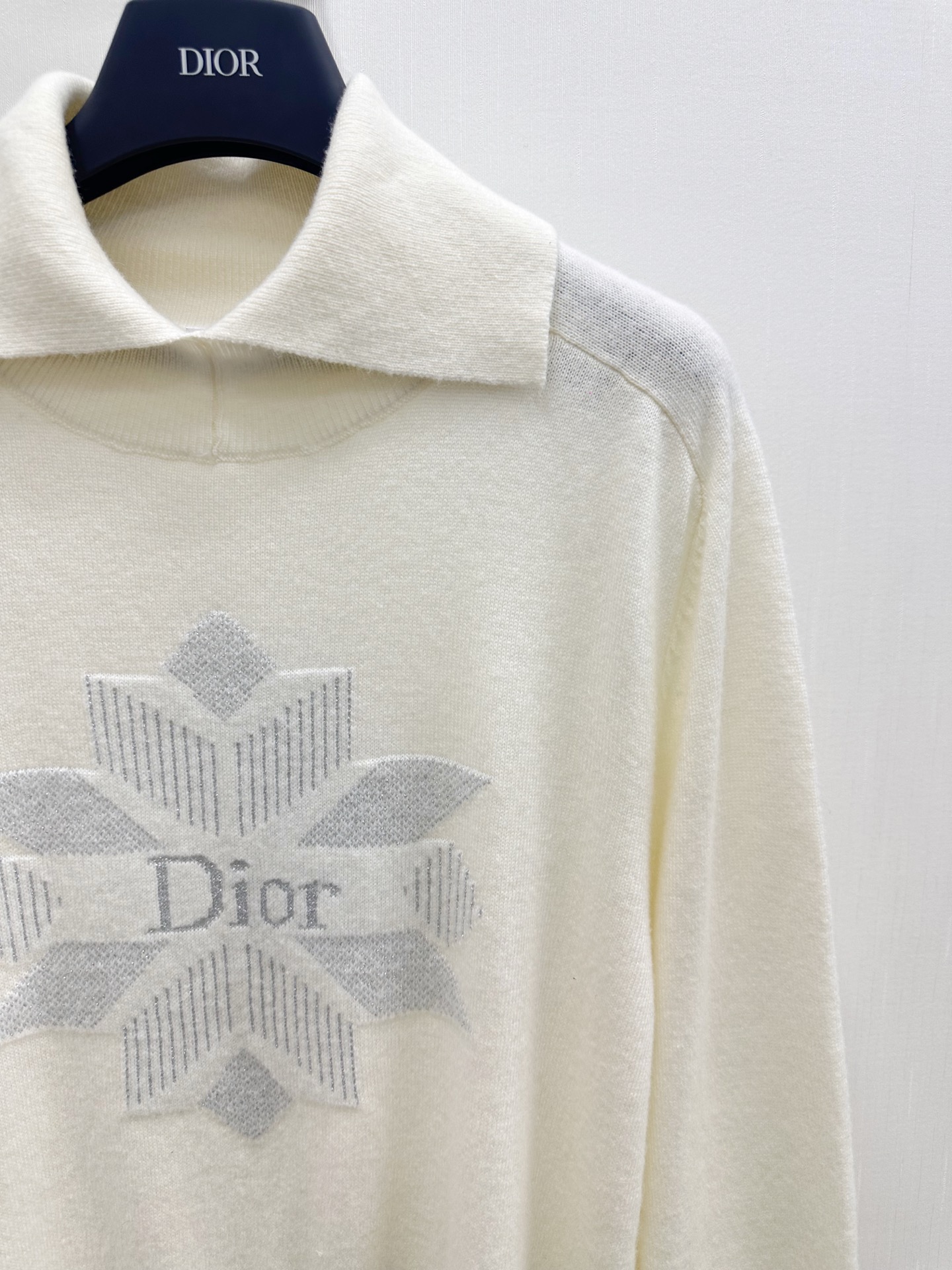 CD 26fw collared intarsia knit sweater