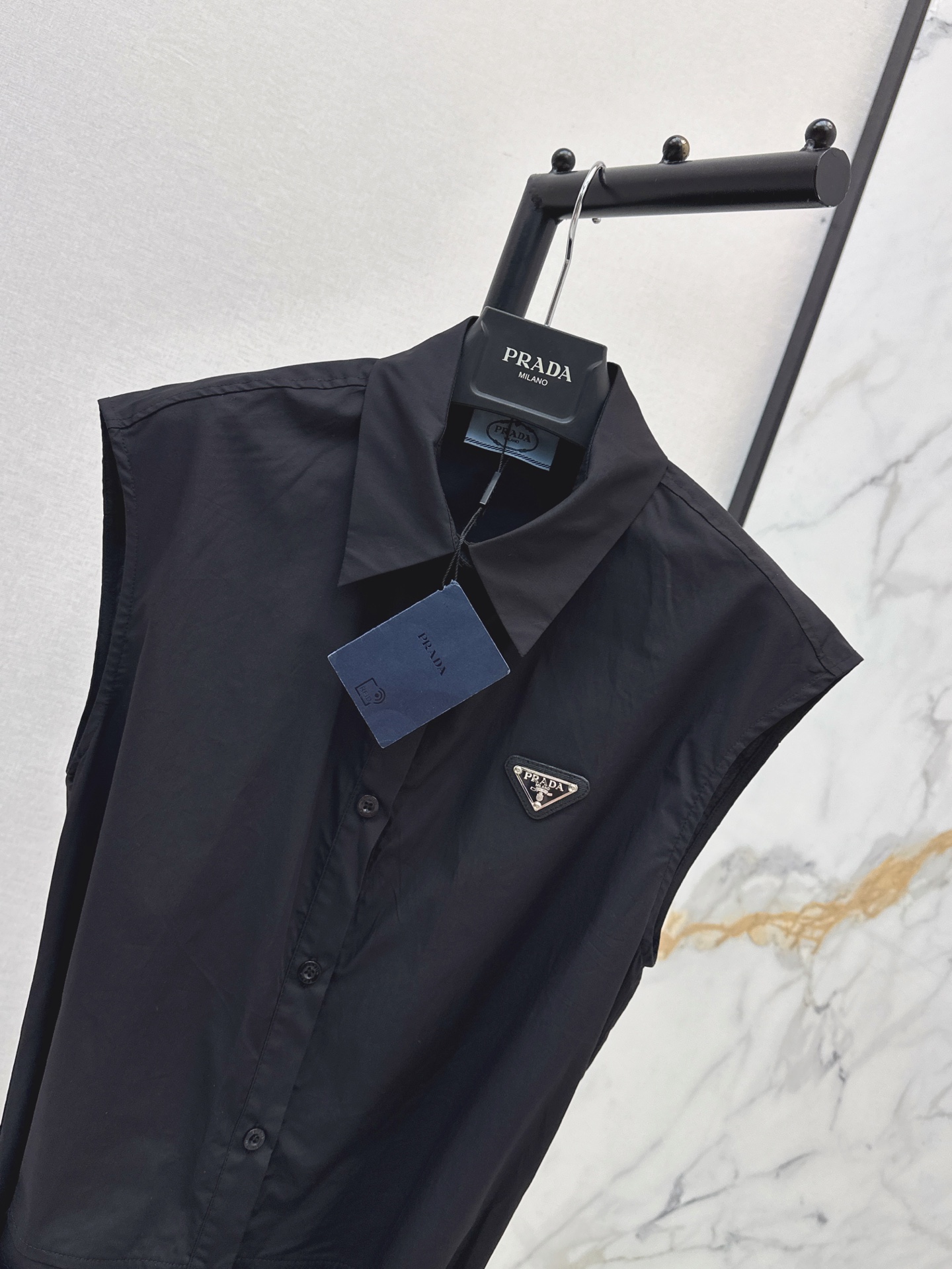 Pra 26ss sleeveless belted shirt dress