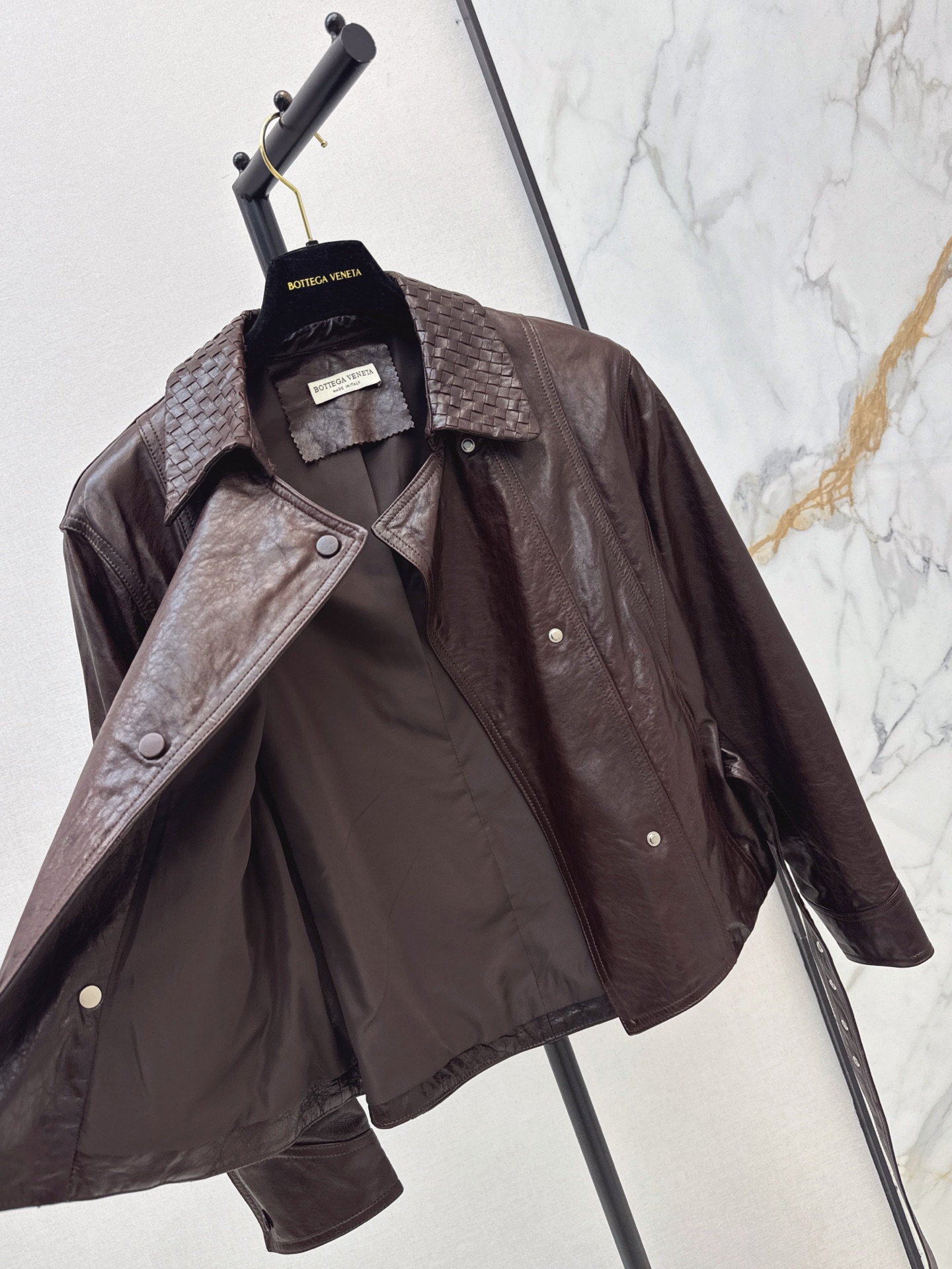 Bott 26fw belted leather jacket