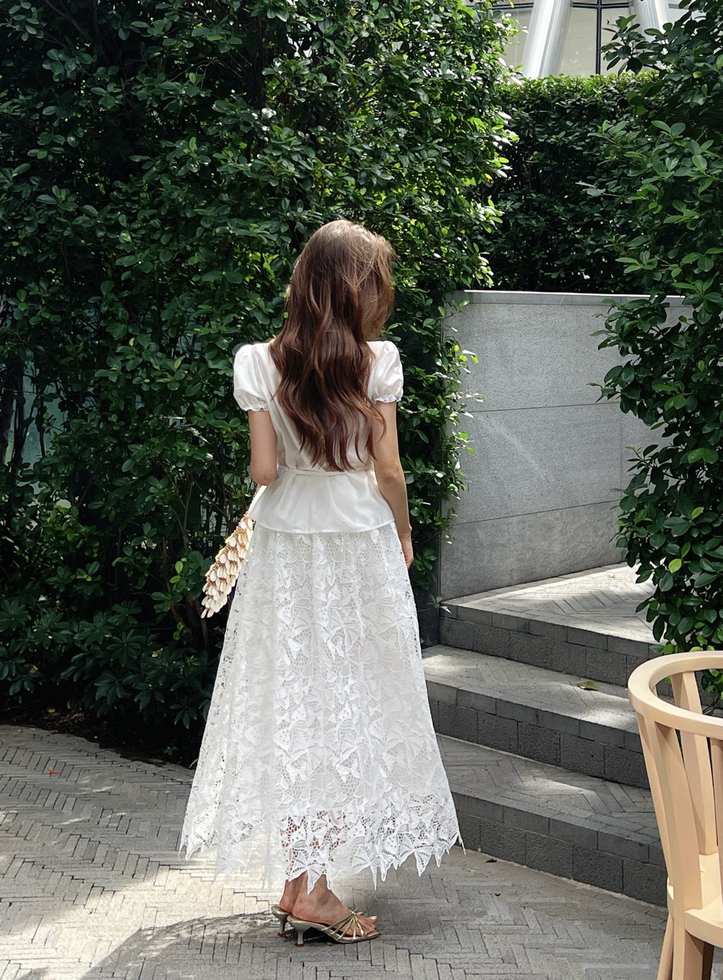 CD 26ss hollow bow embroidery skirt