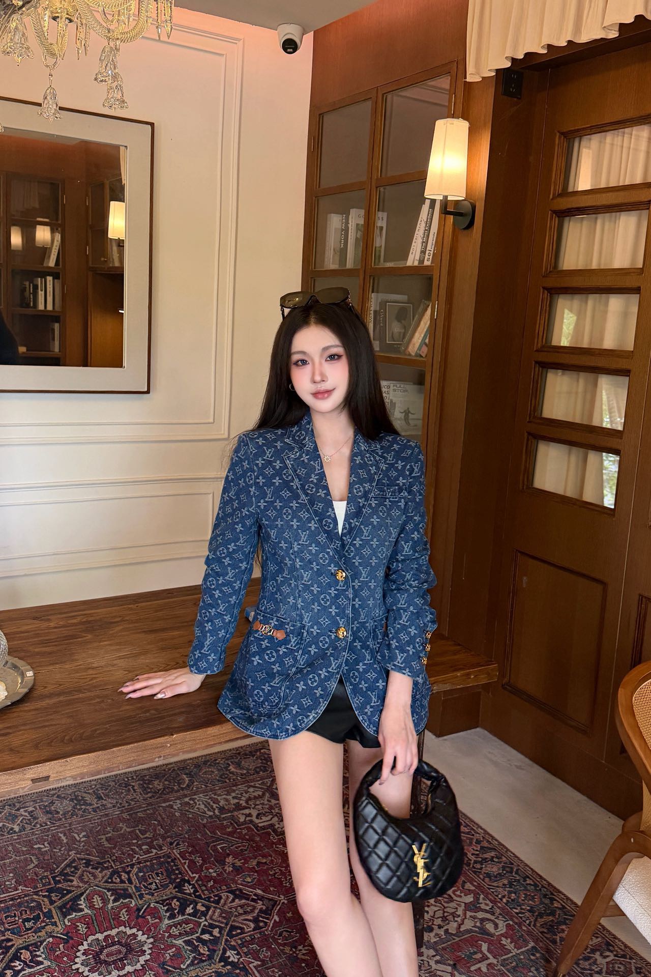 Loui 26fw print denim jacket