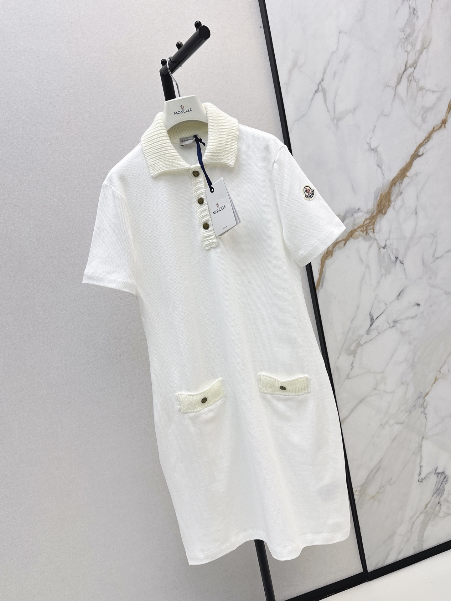 Monc 26ss knit contract polo dress