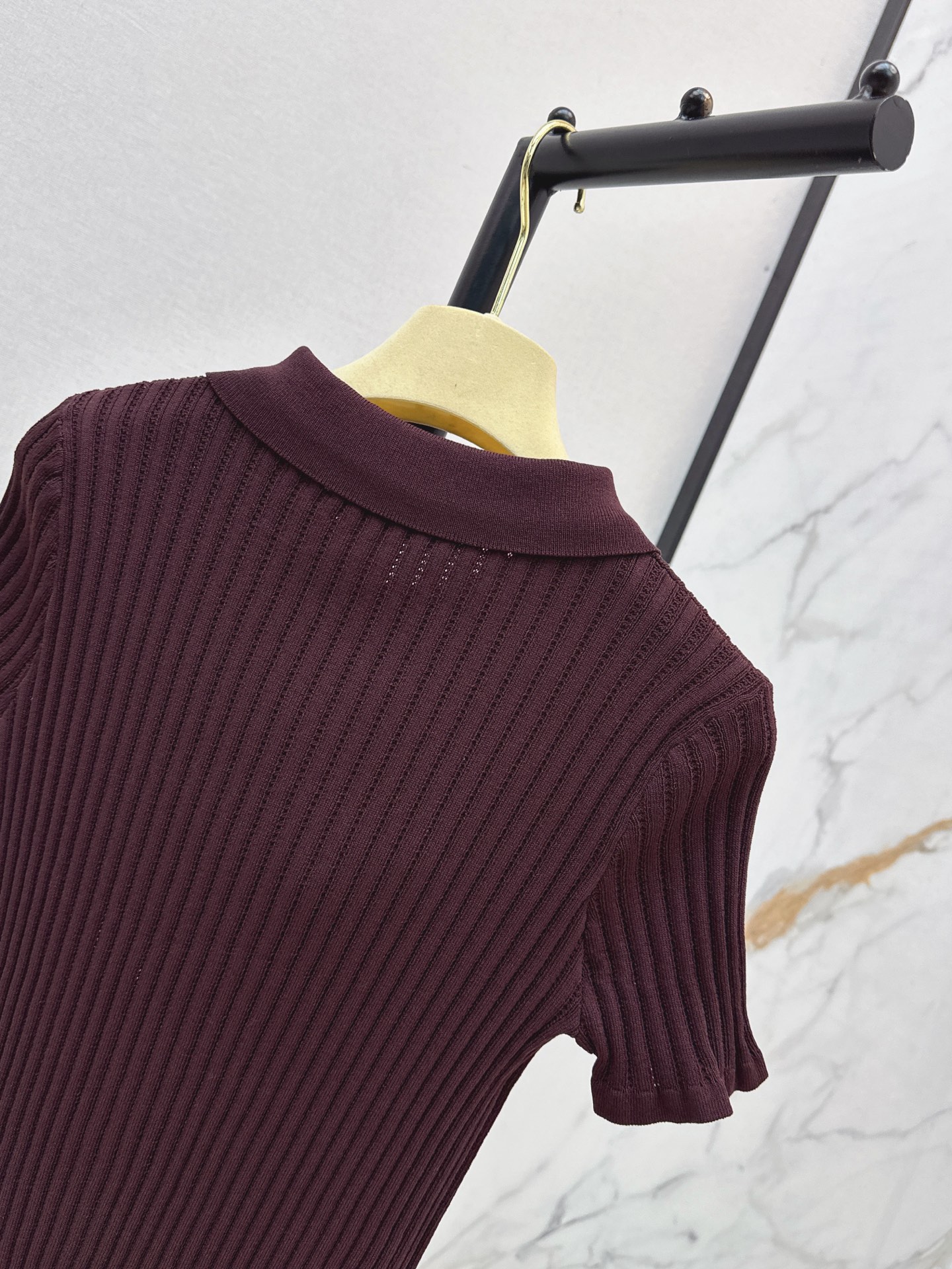 Miu 26fw polo knit top