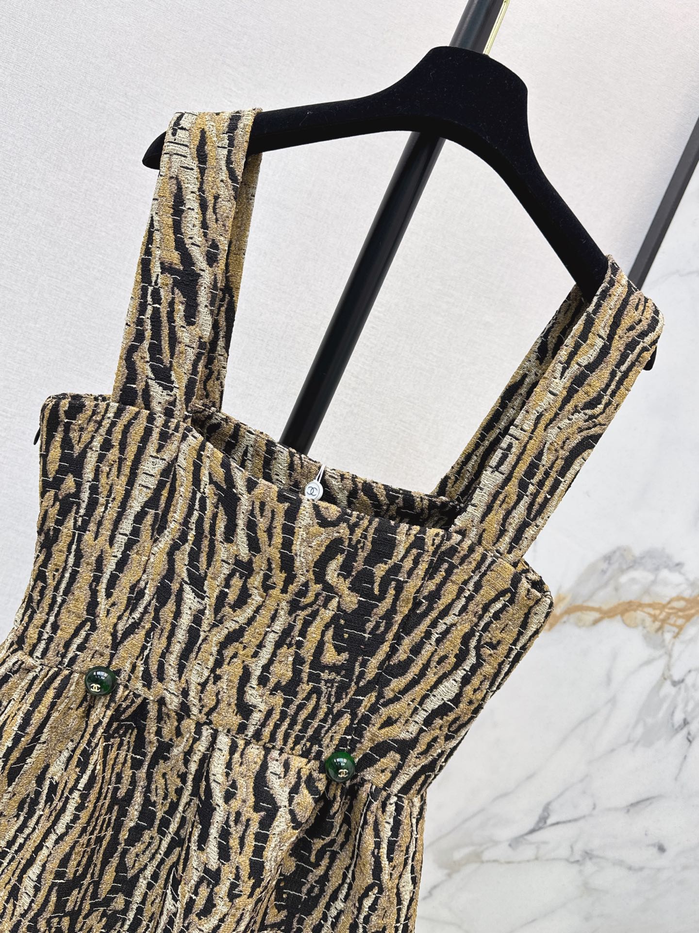 Chan 26fw leopard jacquard slip dress