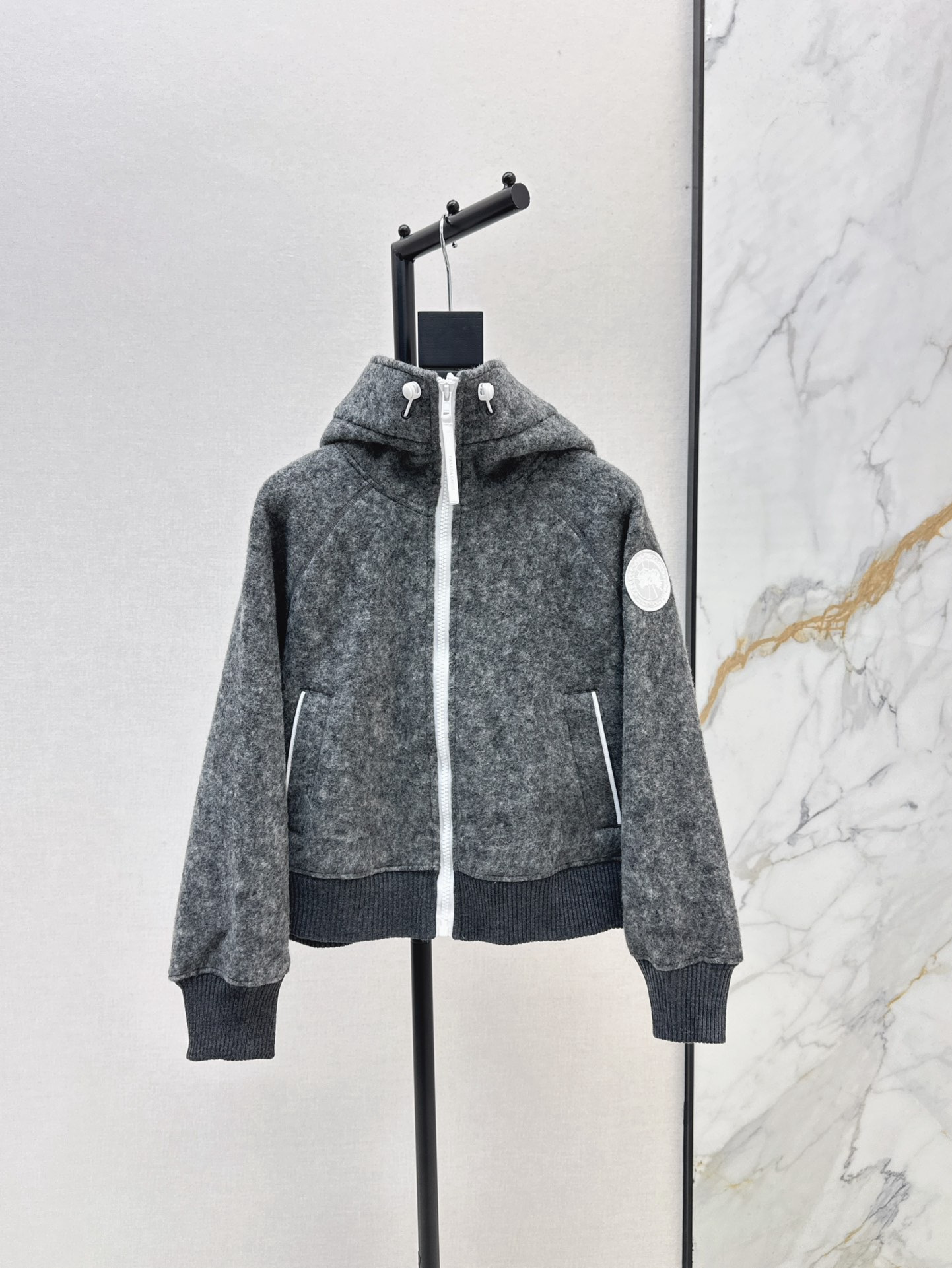 Can 26ss wool hooded jacket
