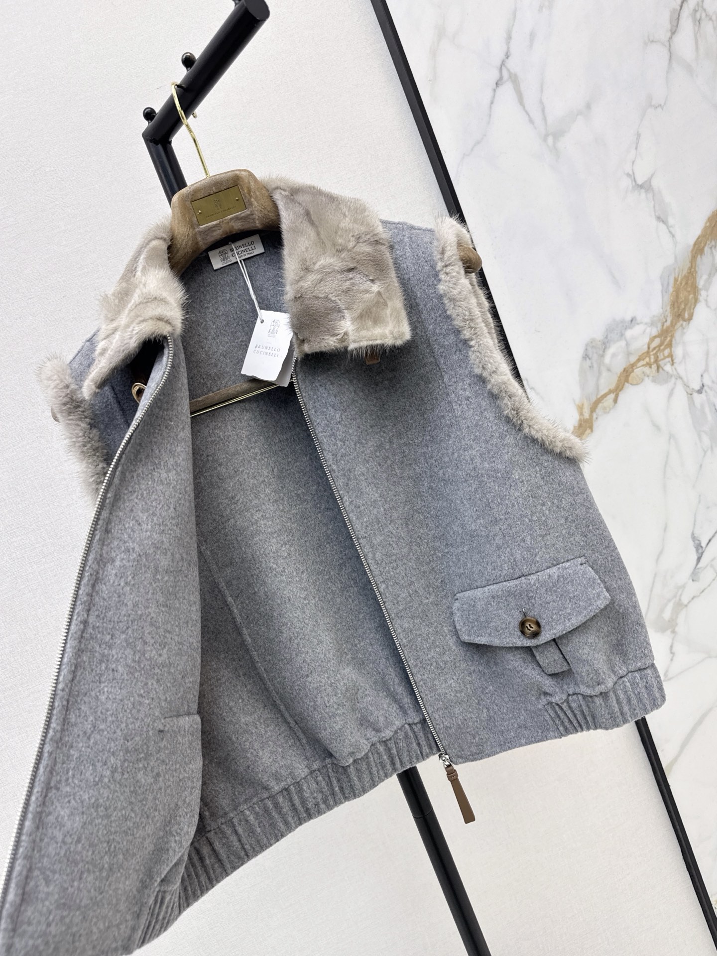Brun 26fw woolen vest jacket