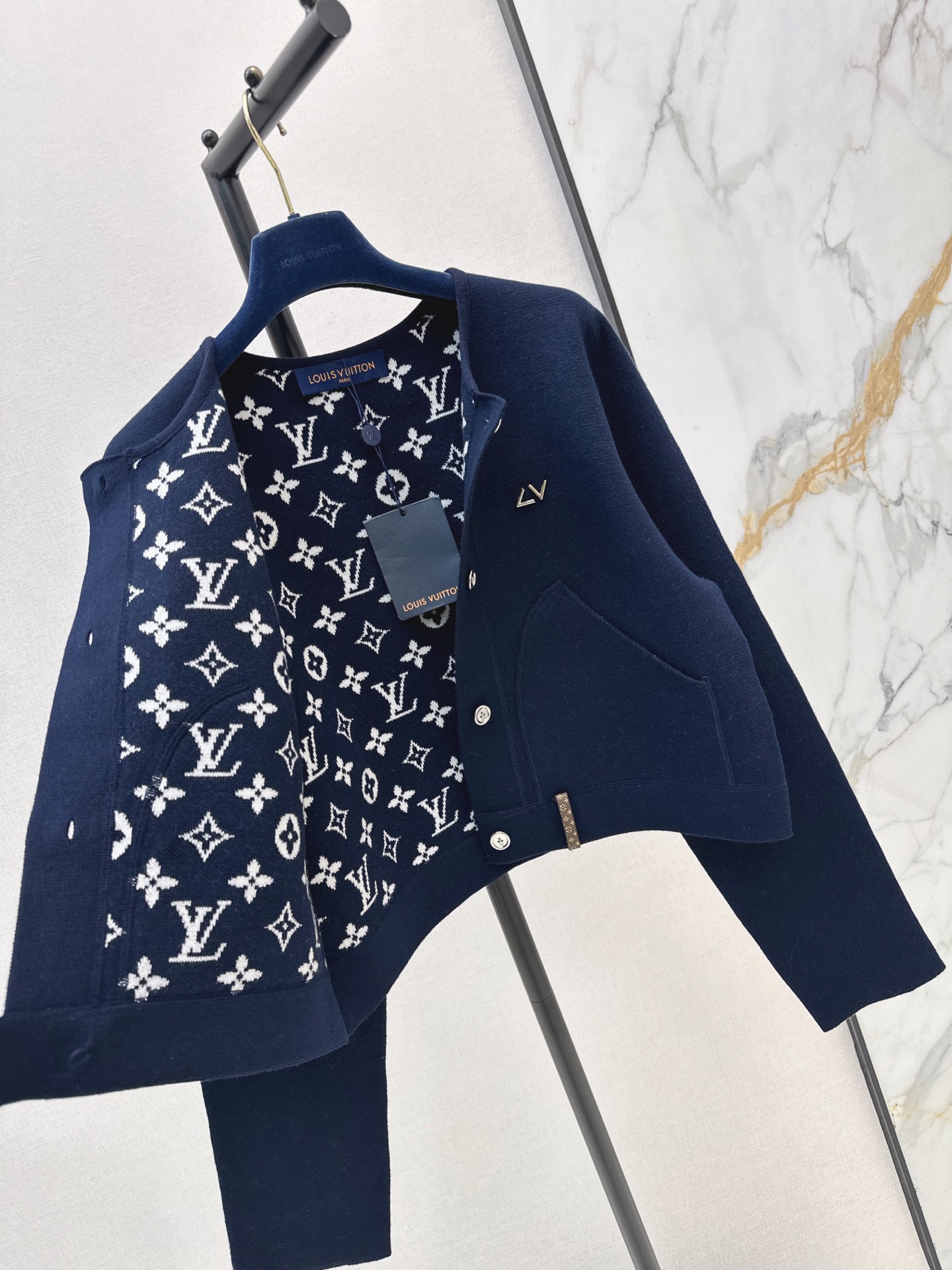 Loui 26fw scraf-collar knit jacket