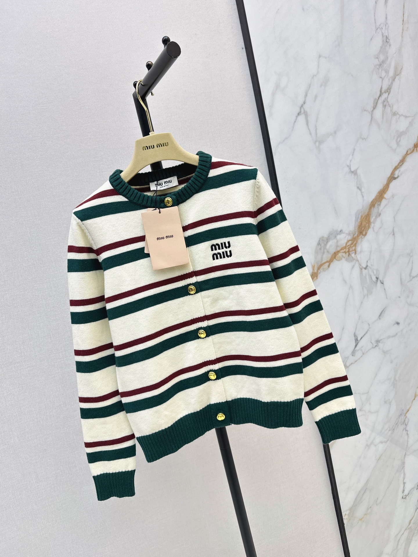 Miu 26fw stripe cardigan