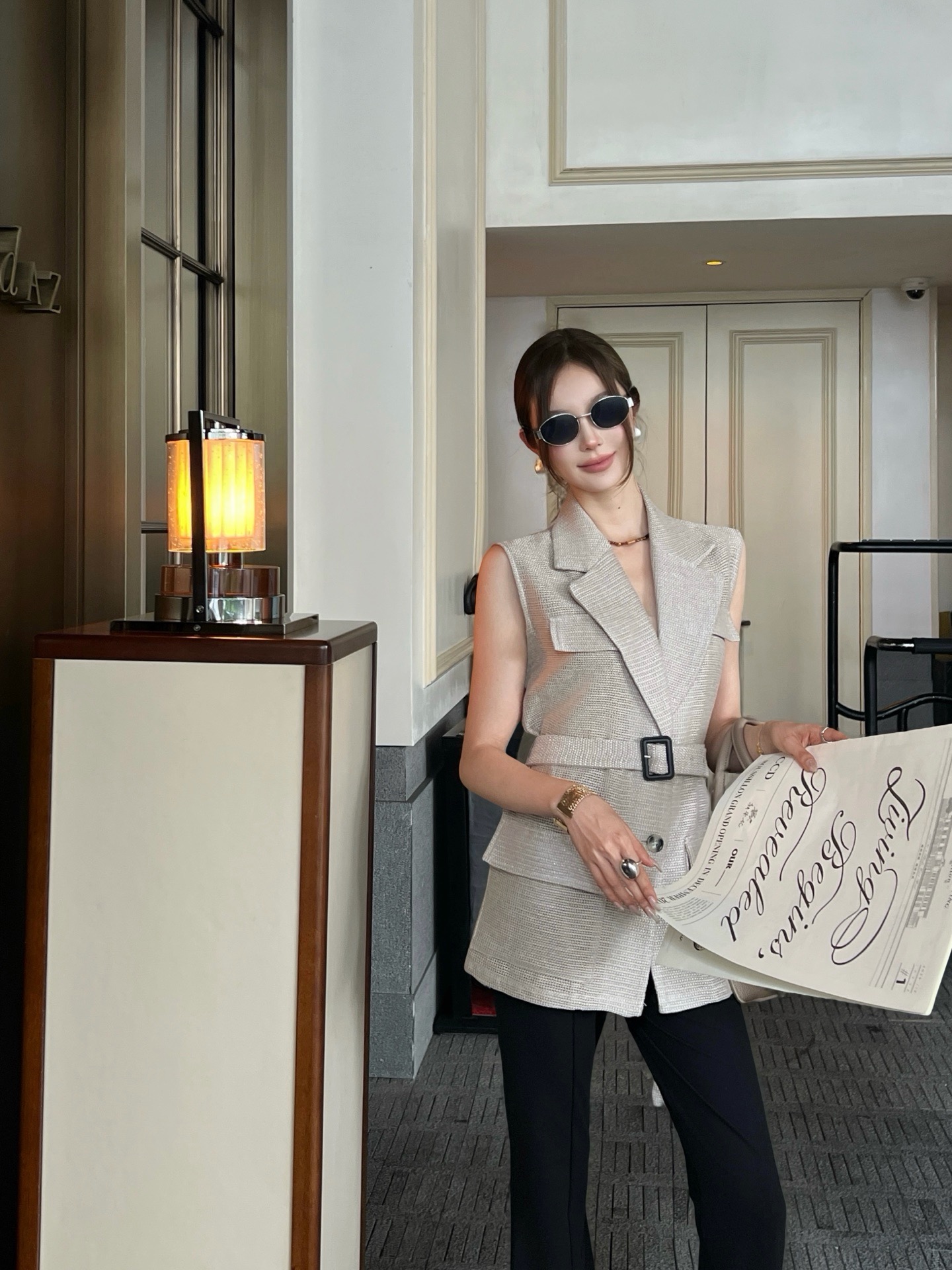 ES 26ss belted vest jacket