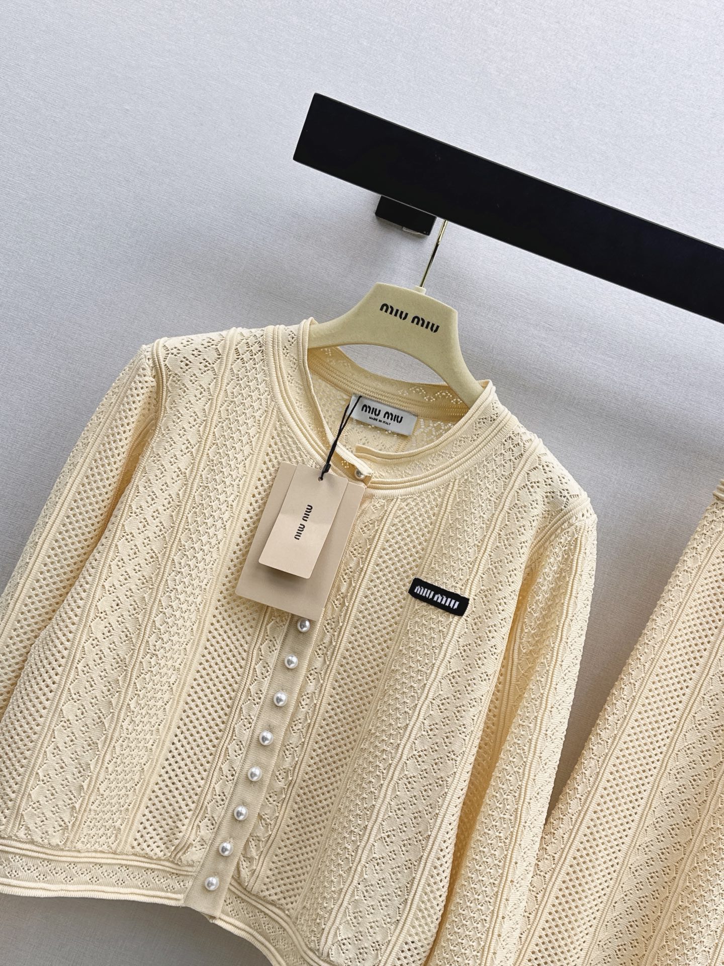 Miu 26fw knit cardigan skirt sets