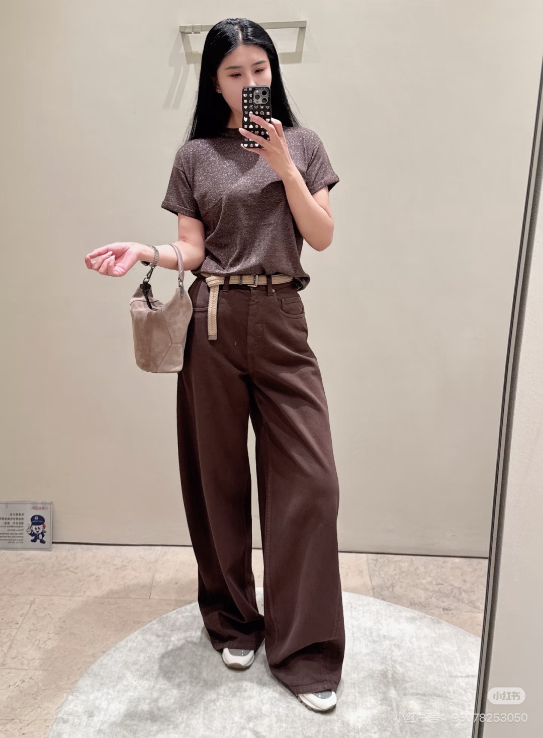 Brun 26fw wide-leg denim pants