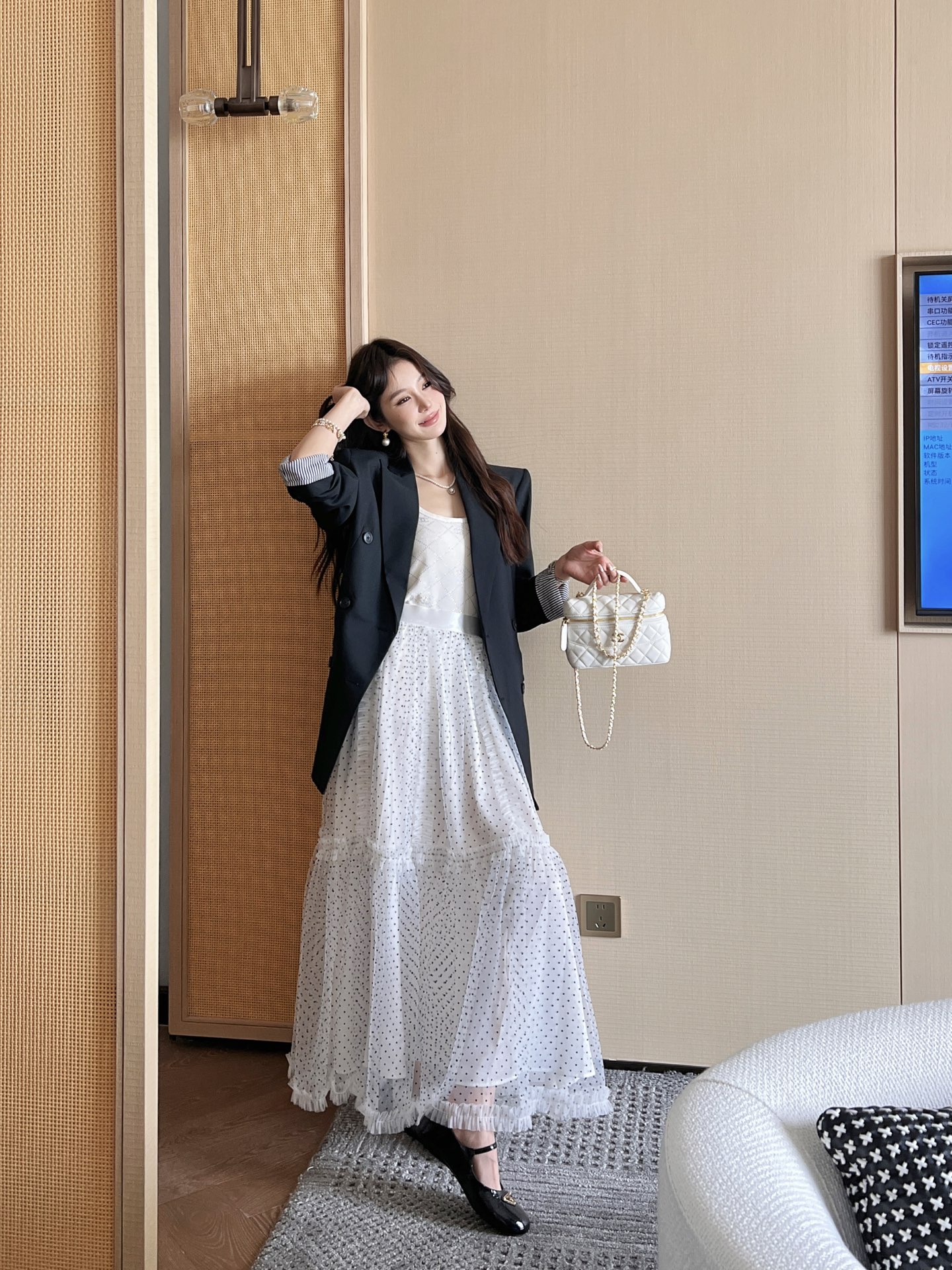 CD 26fw pokla dots mesh skirt