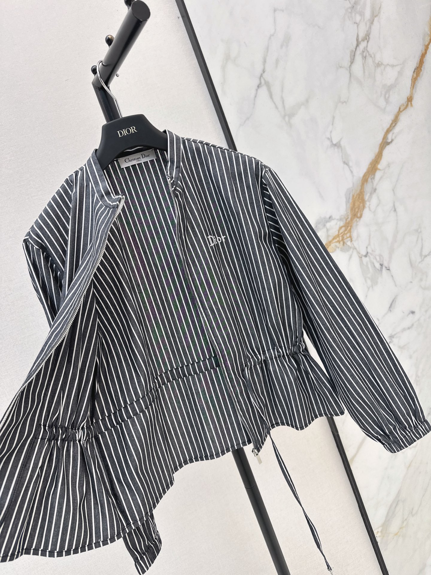 CD 26fw stripe drawstring shirt
