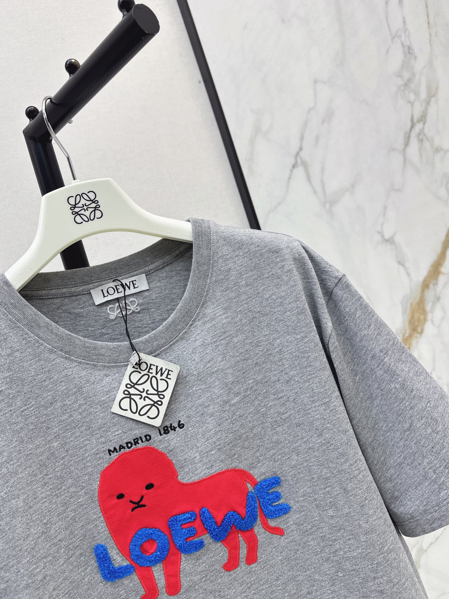 Loe 26ss print embroidery t-shirt