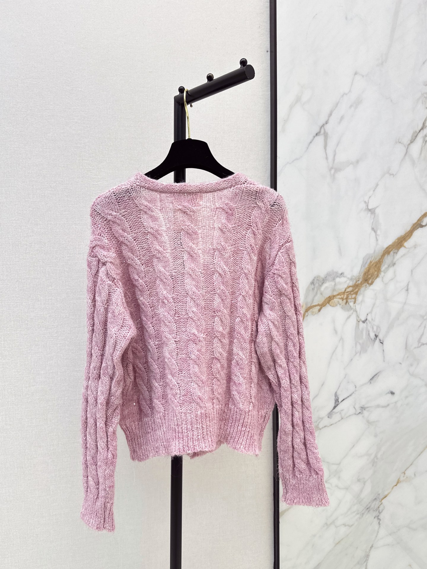 Chan 26fw cable jacquard cardigan