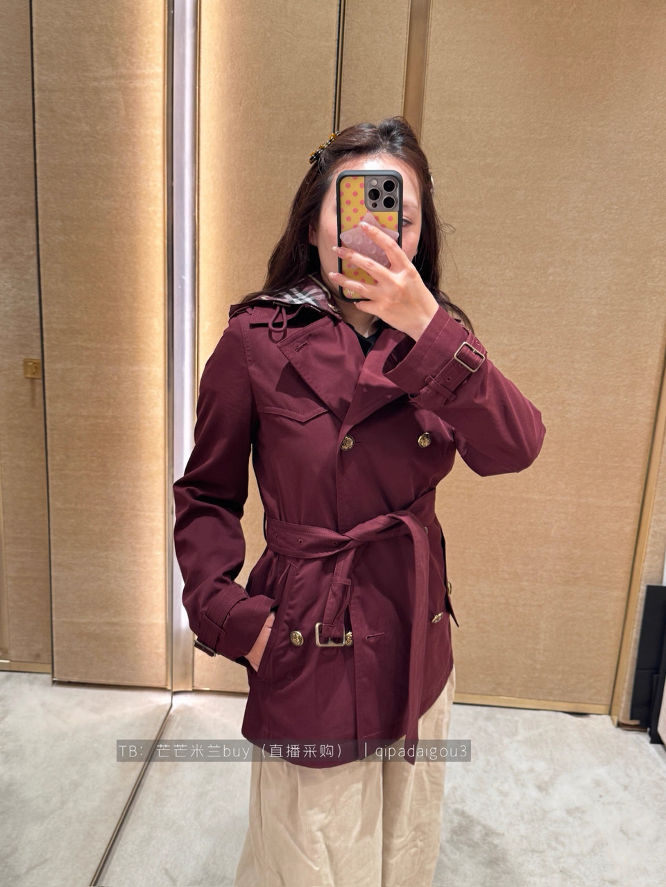Bur 26fw hooded cropped trench coats