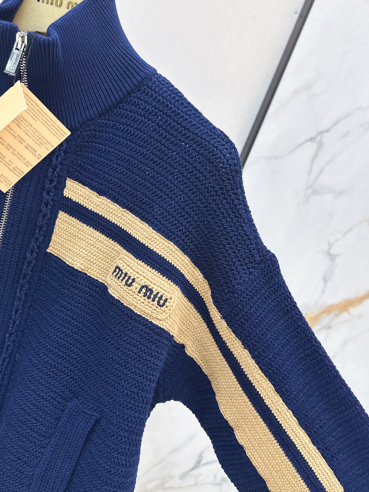 Miu 26fw knit bomber jacket