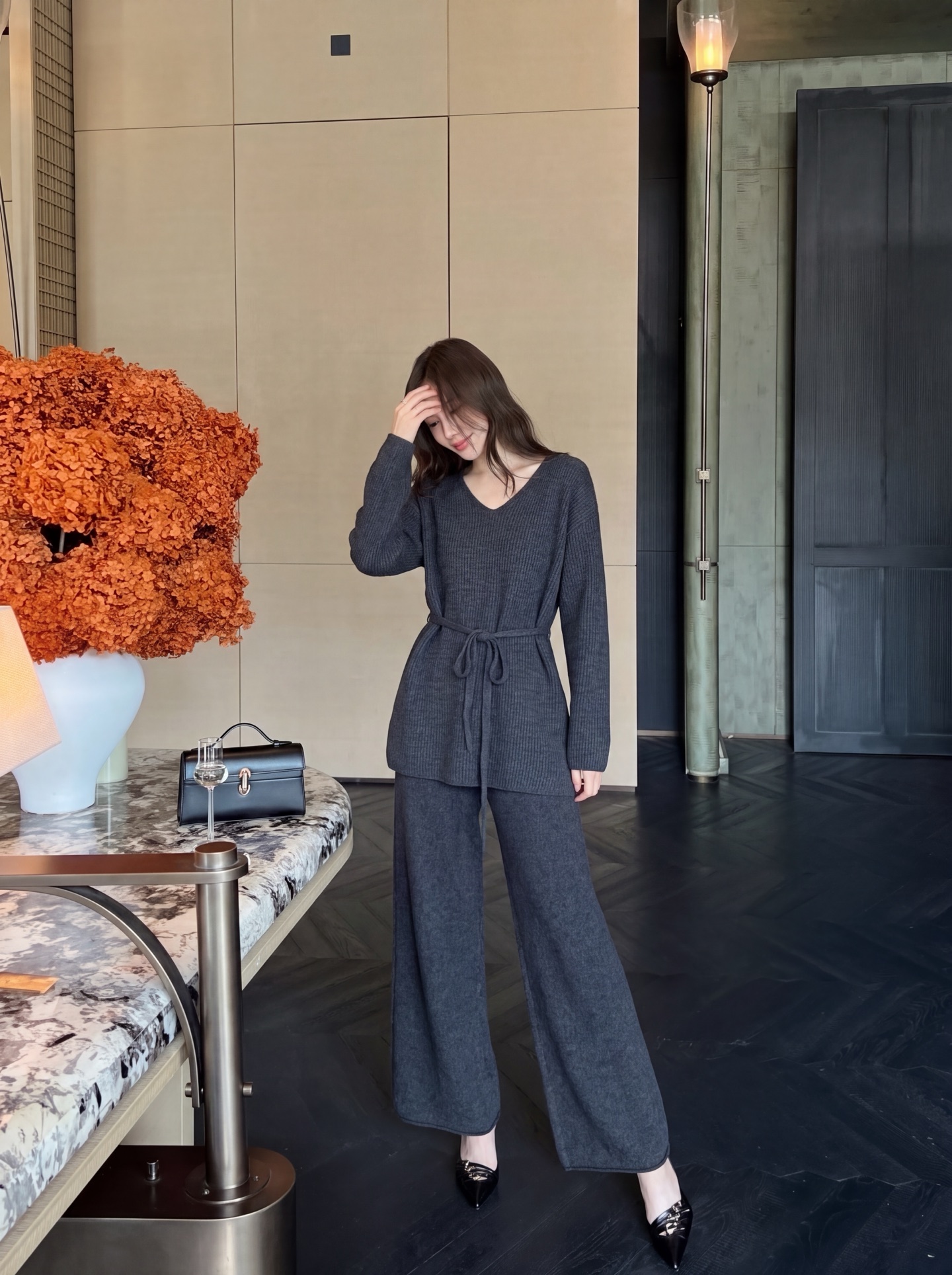 Brun 26fw wool sweater pants sets