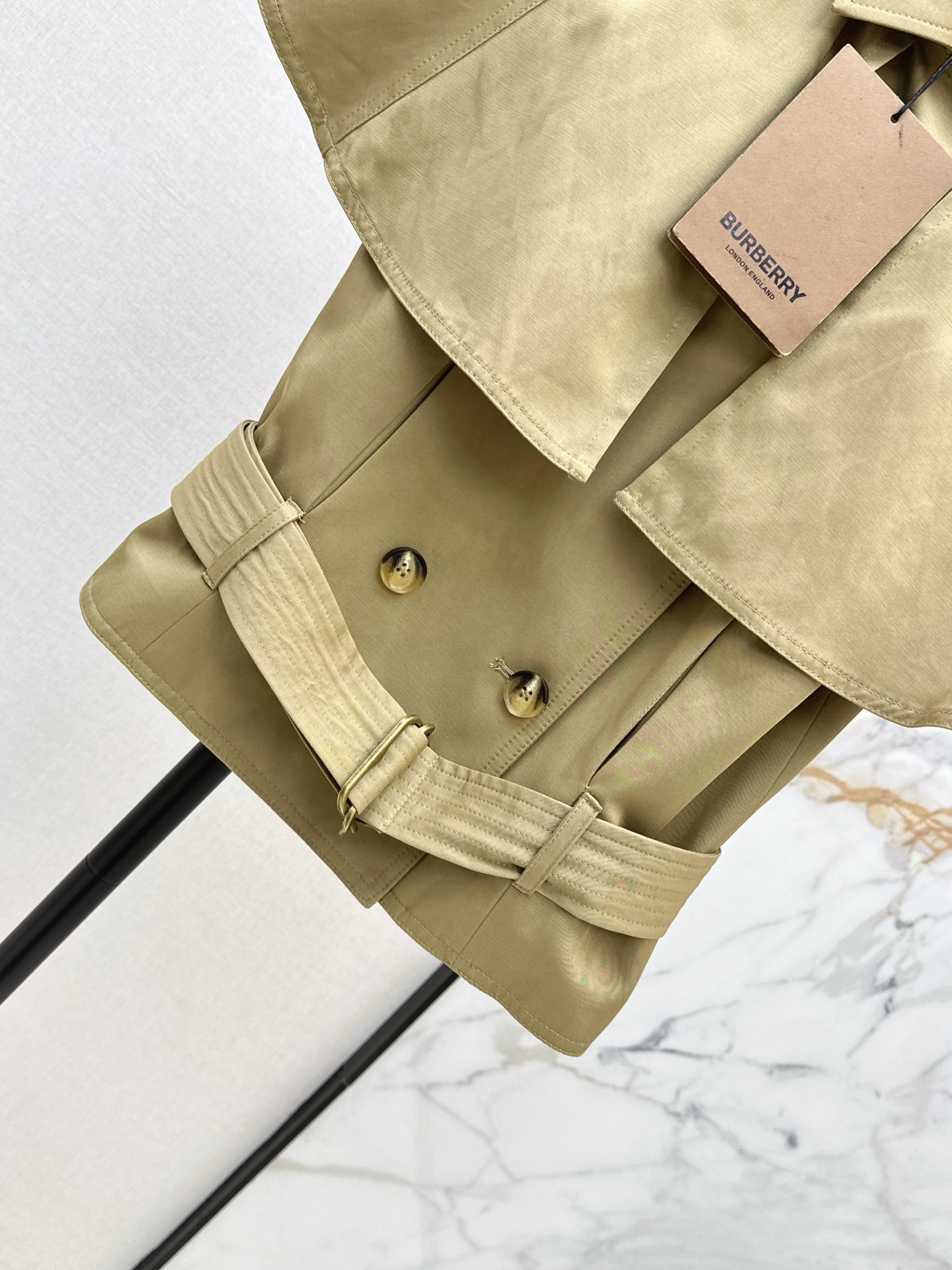 Burb 26ss cropped cape trench coats
