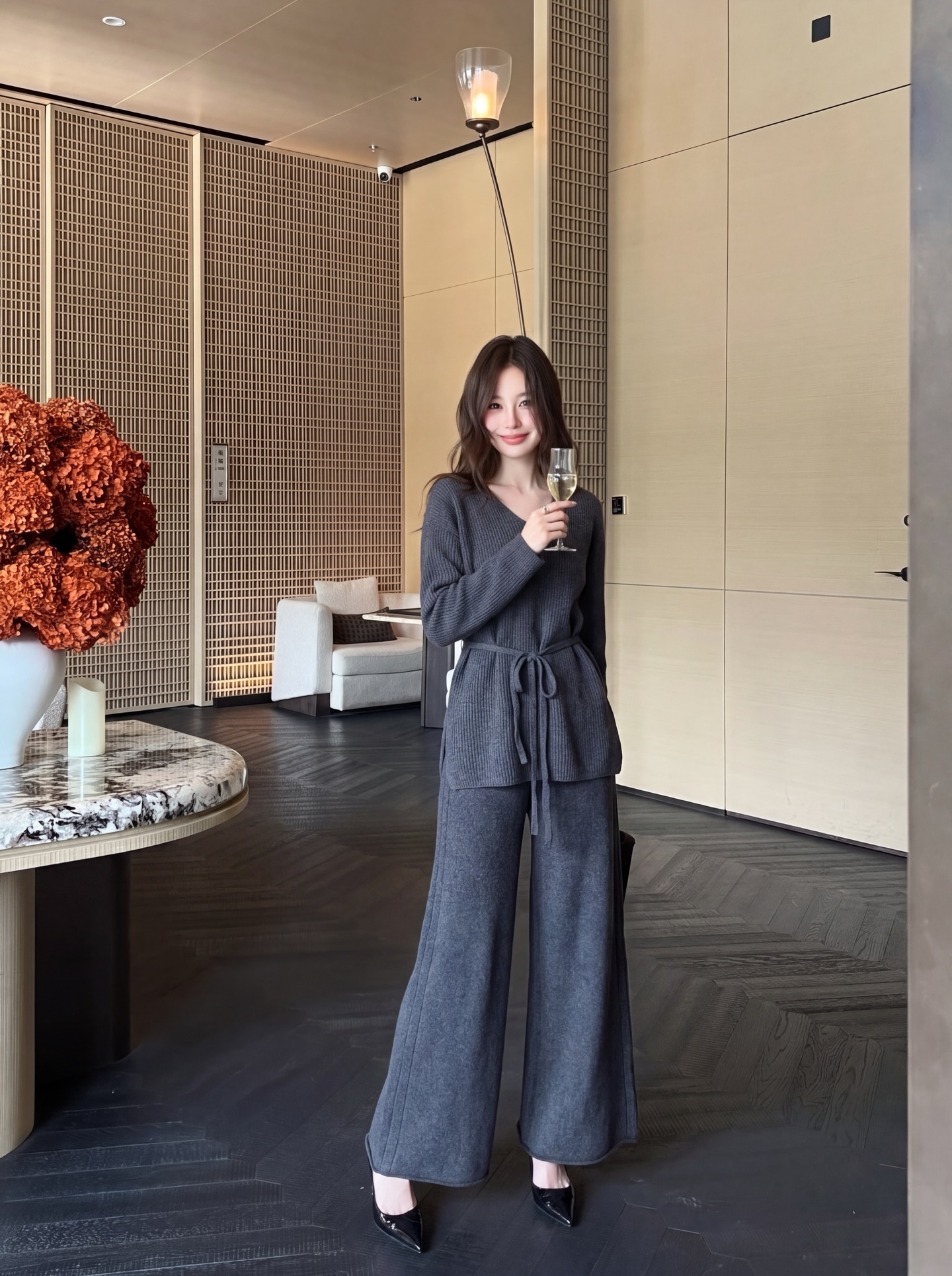 Brun 26fw wool sweater pants sets