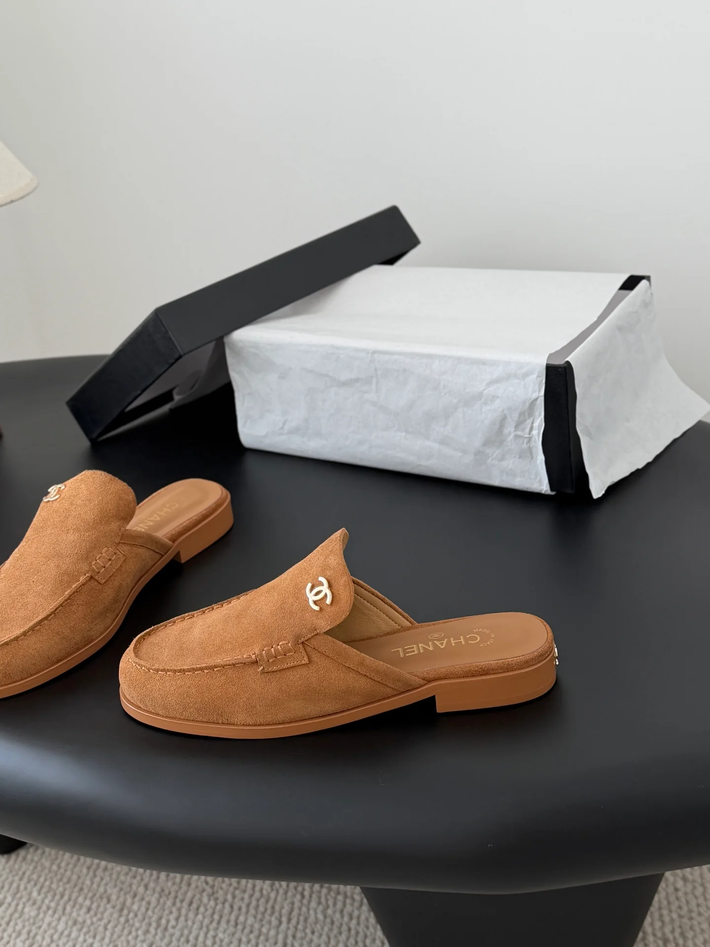 Chan 26ss slip-on loafer mules