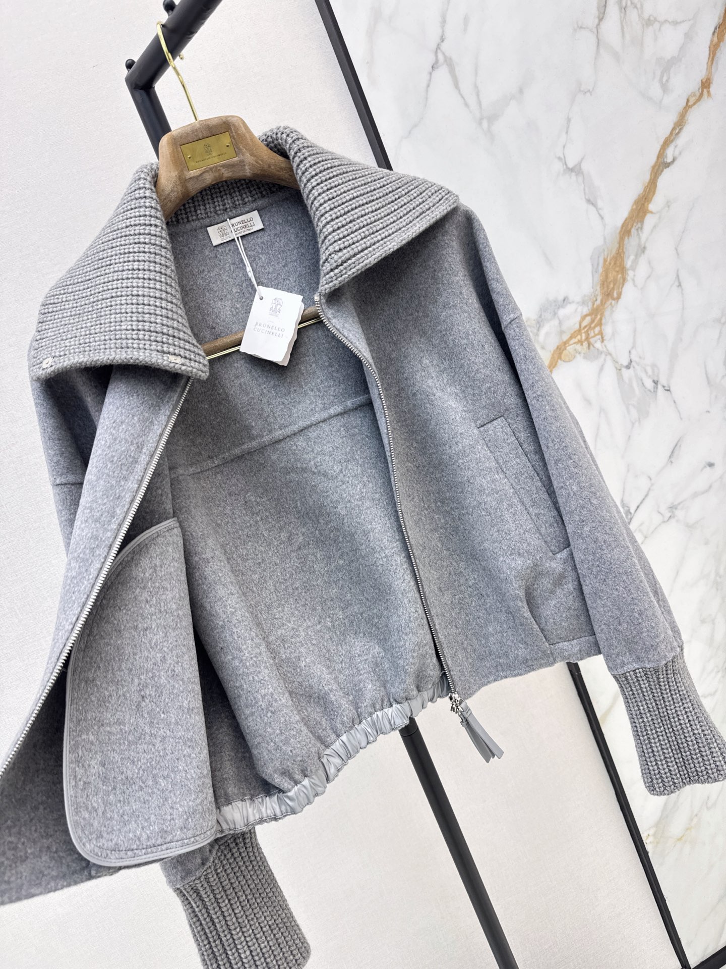 Brun 26fw woolen zipper jacket