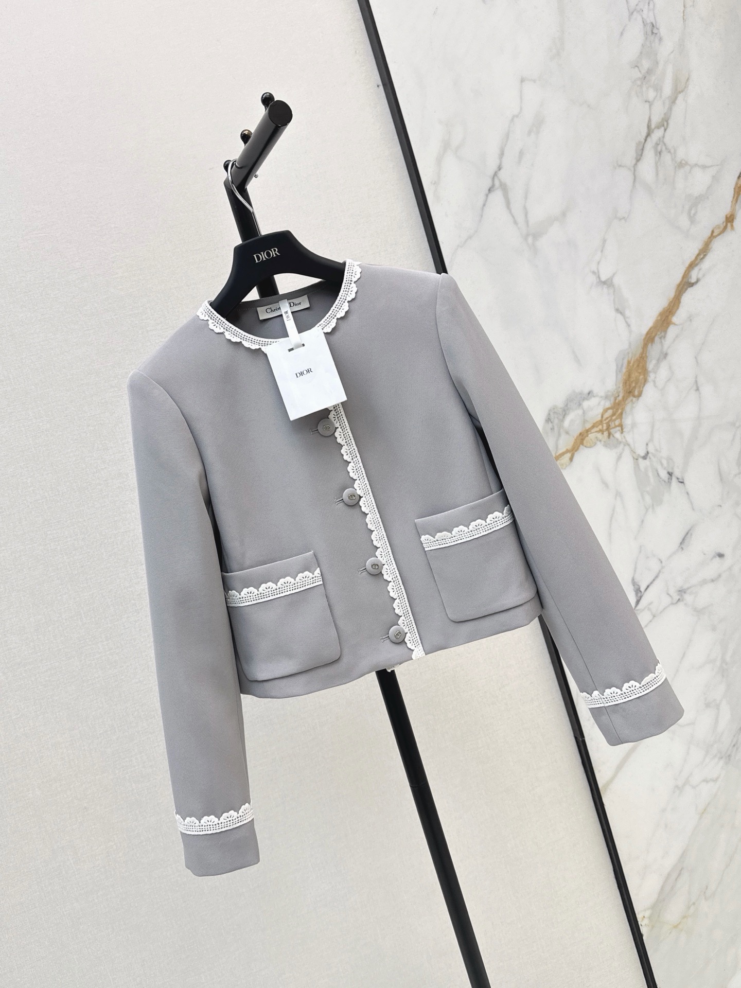 CD 26fw lace-trim cropped jacket
