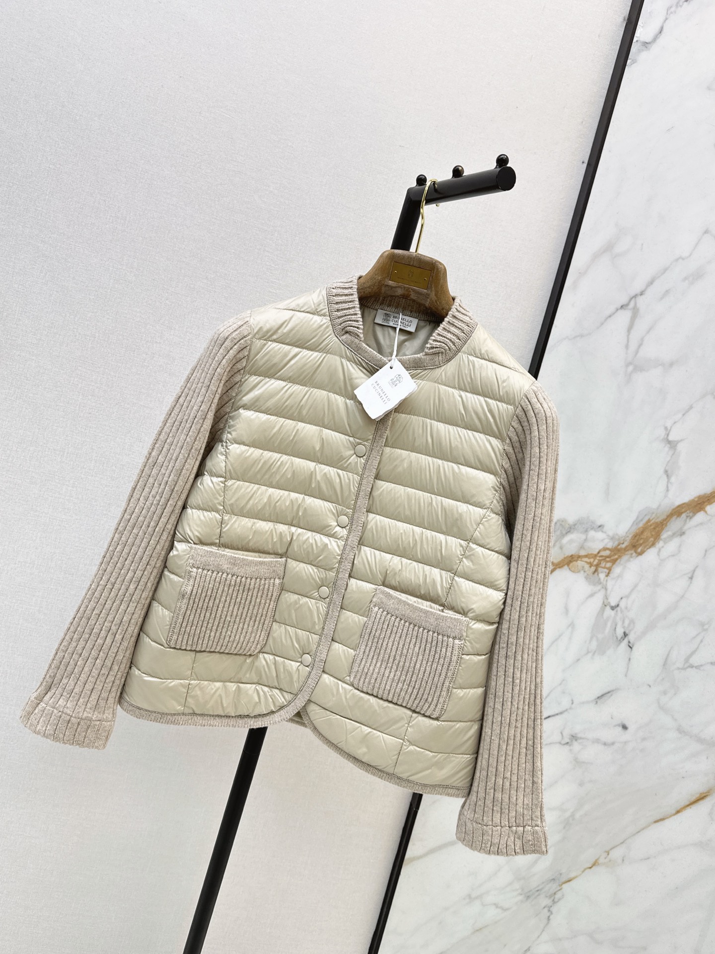 Brun 26fw wool knit contract down jacket