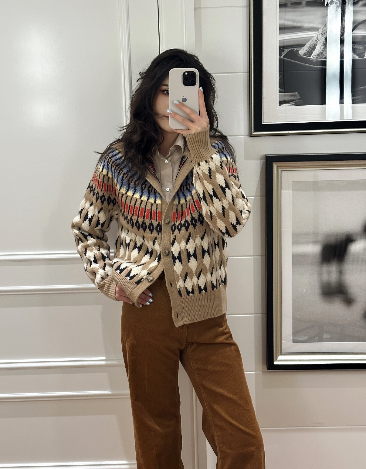 Ralp 26fw fair isle knit cardigan
