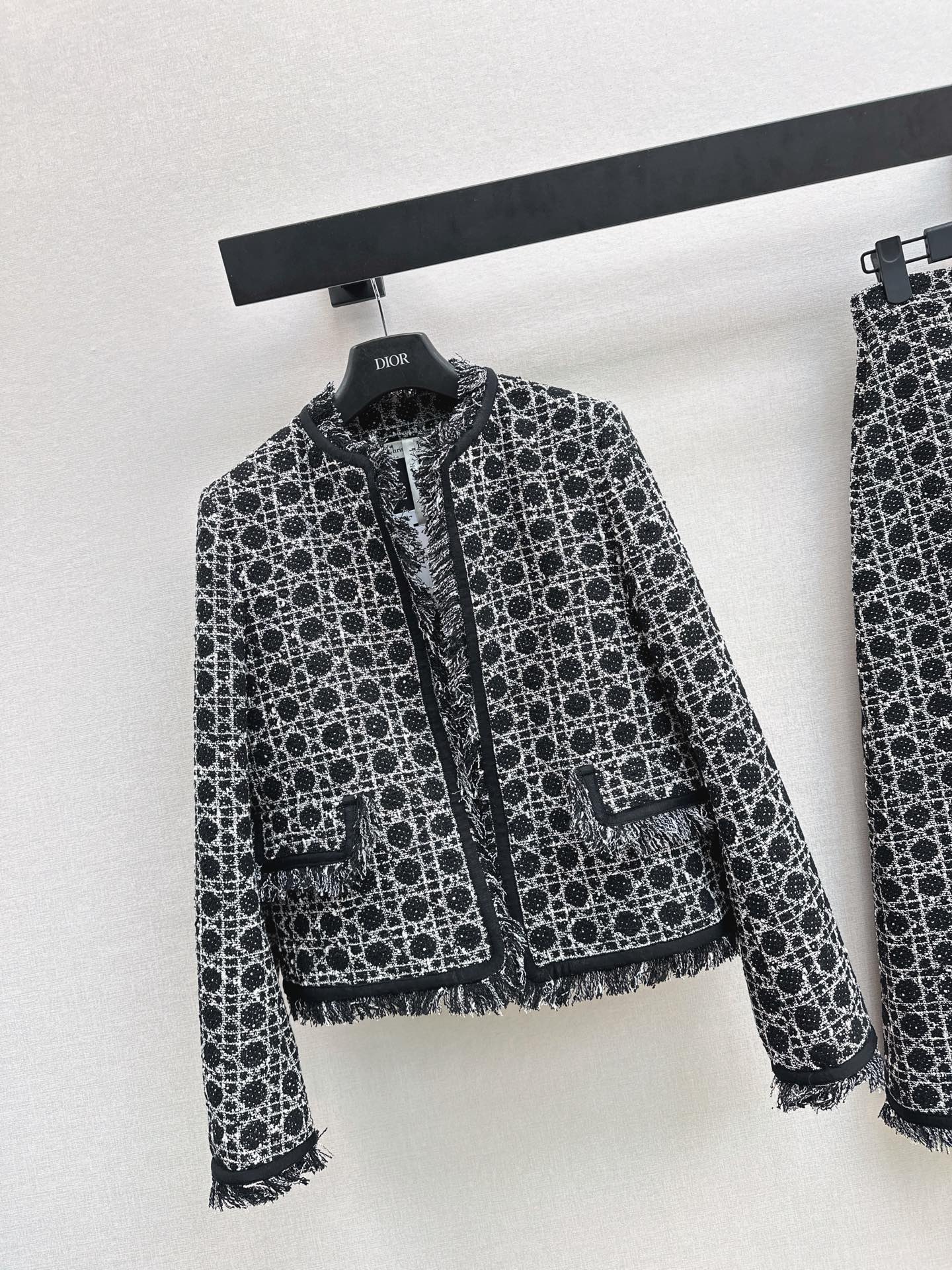 CD 26ss check woven tweed jacket