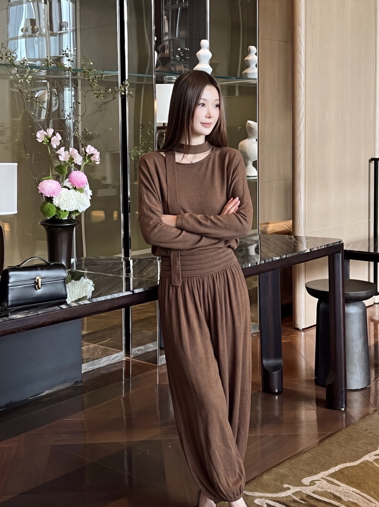 Row 26fw wool knitwear pants sets