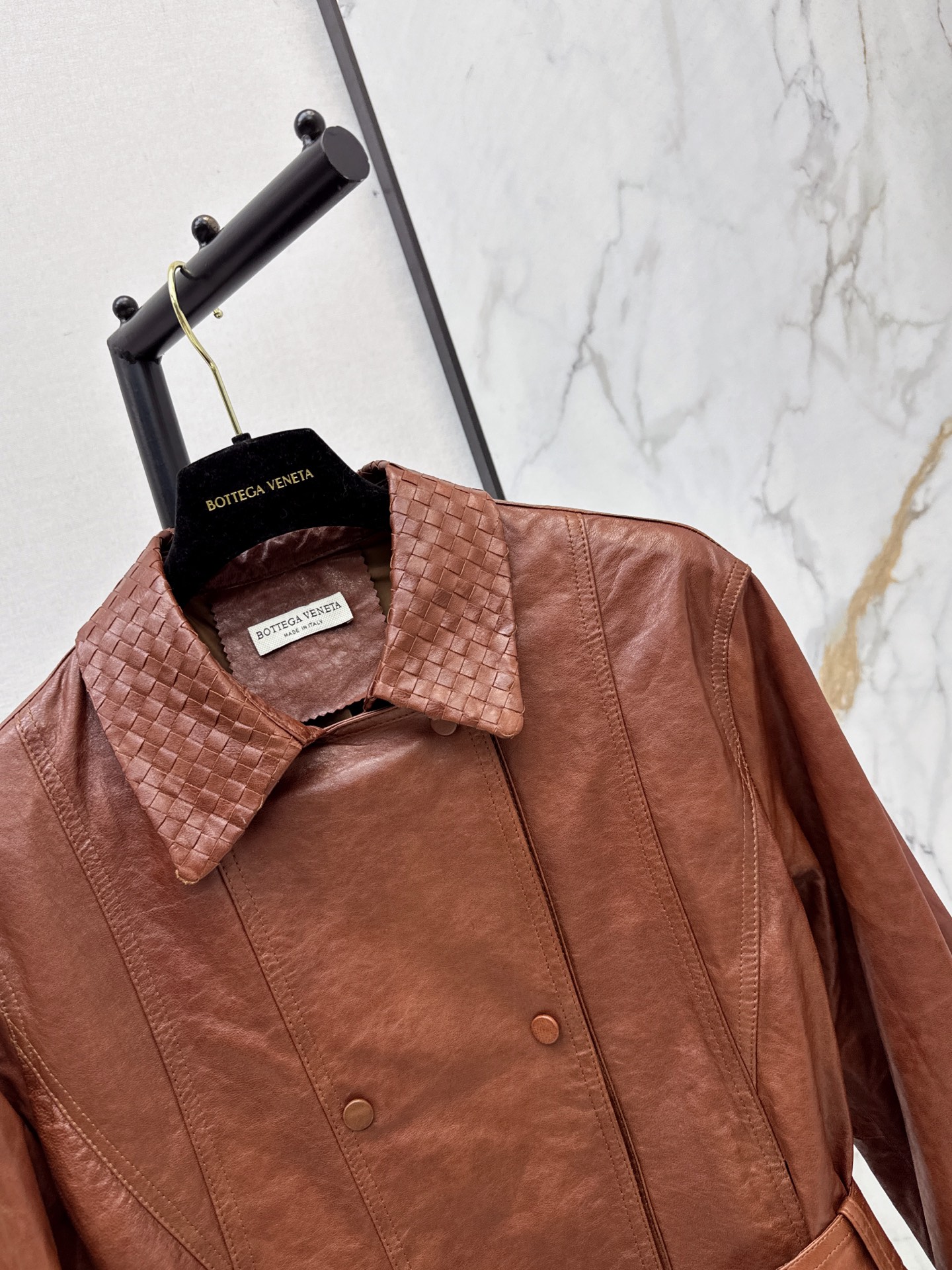 Bott 26fw belted leather jacket