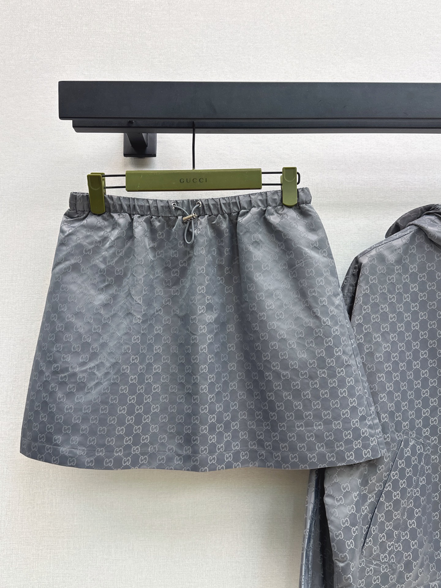 Guc 26fw jacquard hooded jacket skirt sets