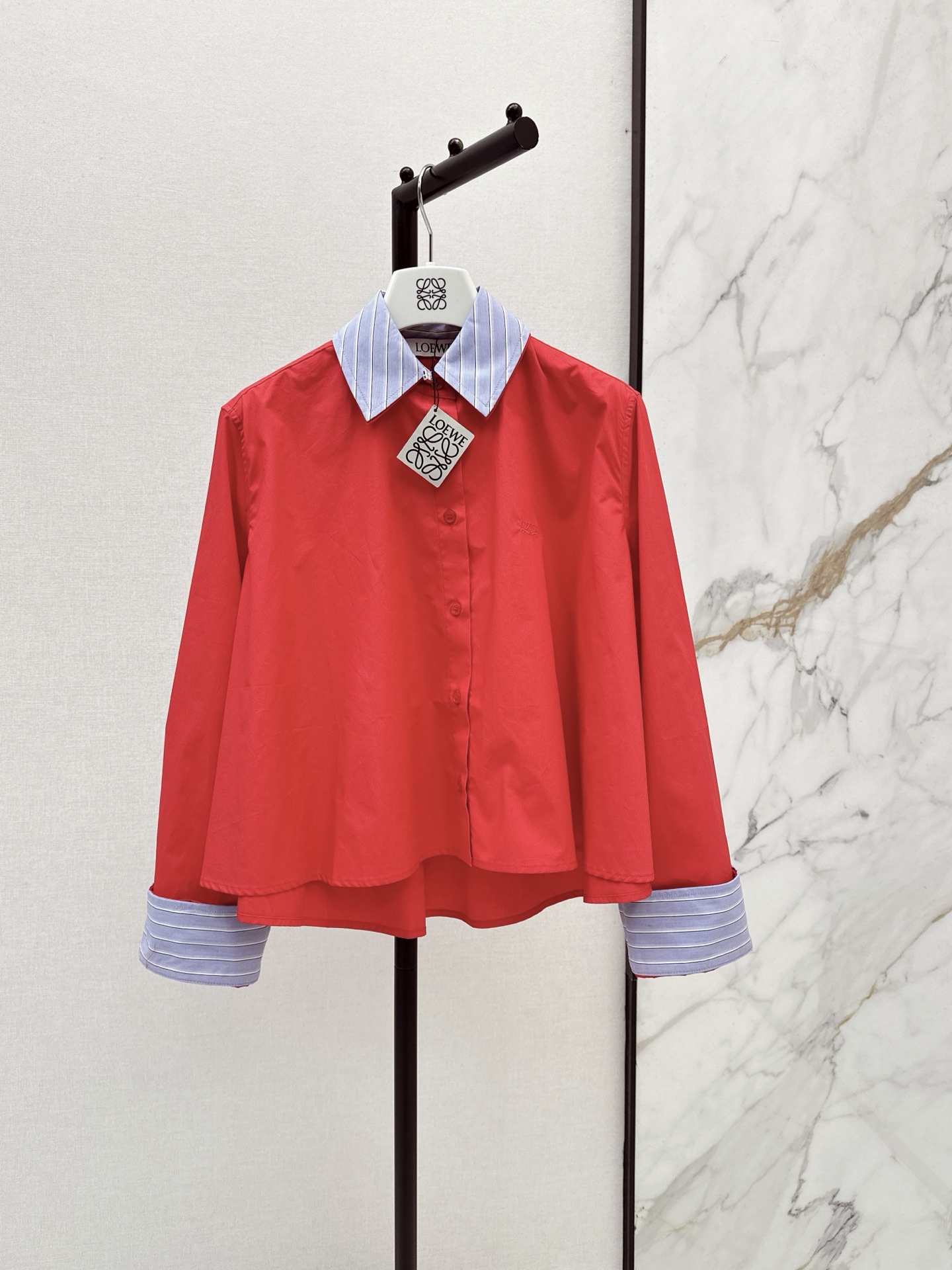 Loe 26fw contract collar shirt