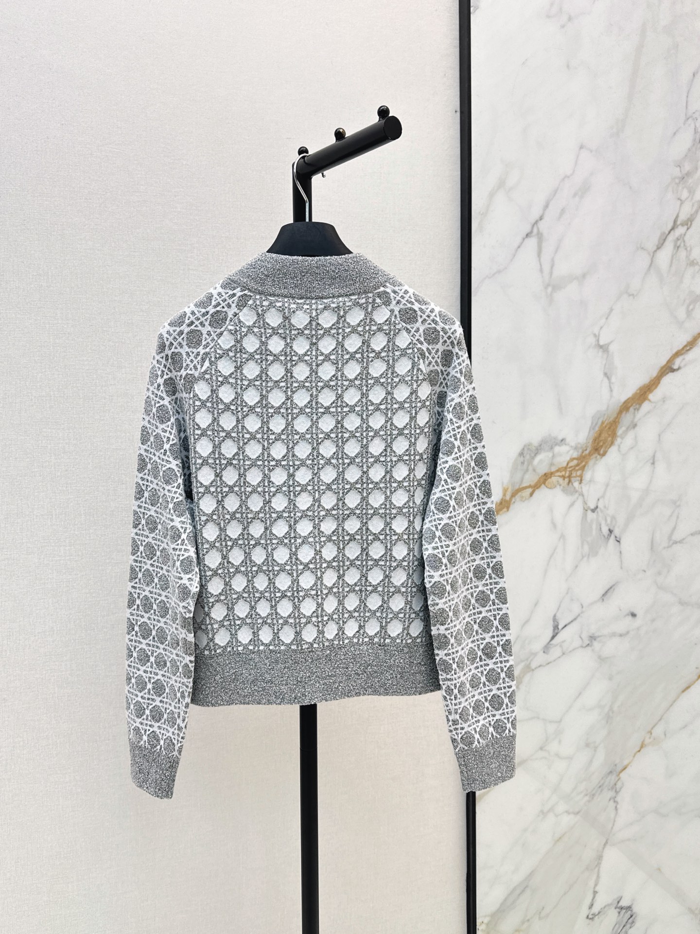 CD 26ss check jacquard knit jacket