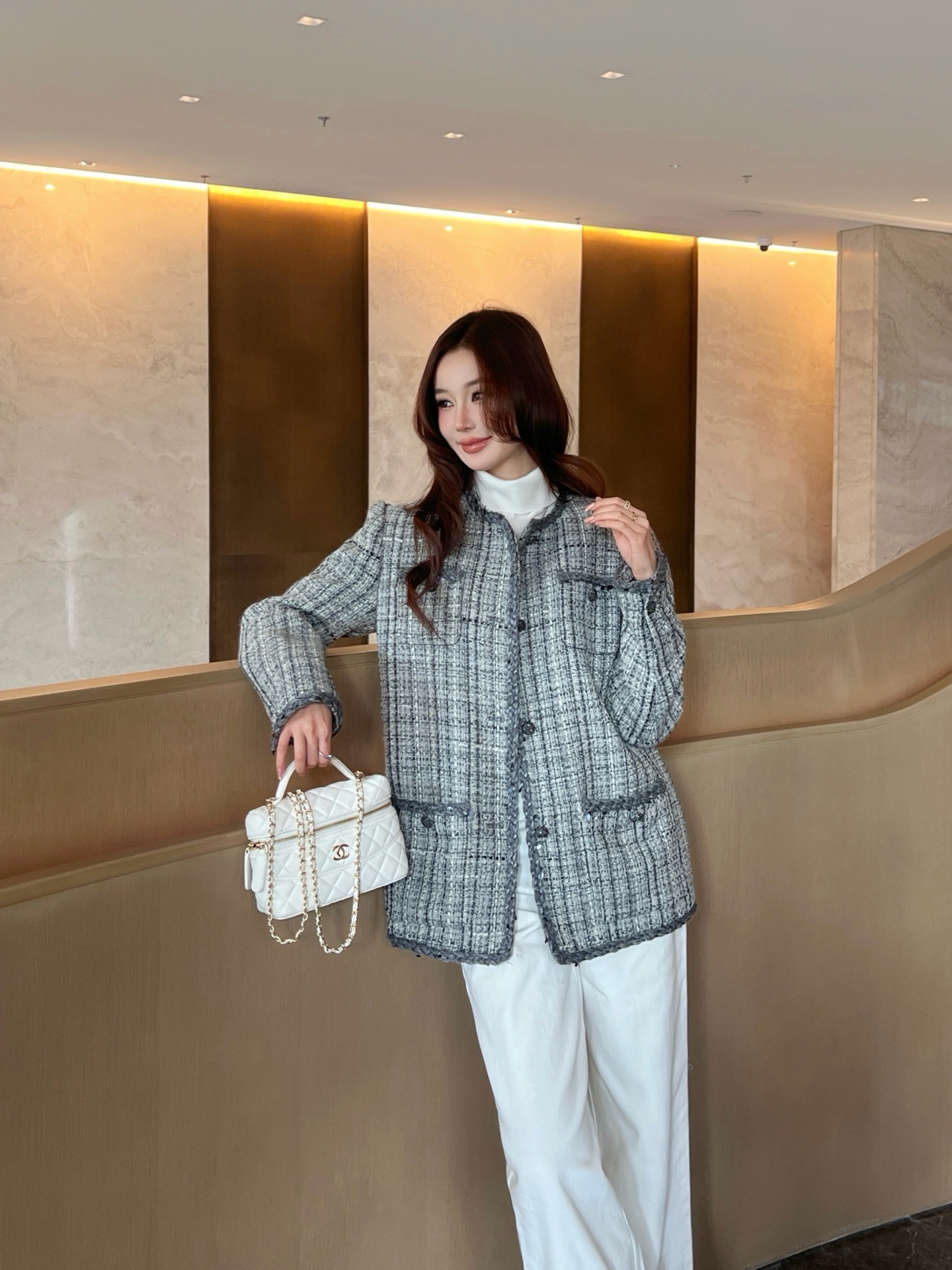 Chan 26fw tweed woven jacket