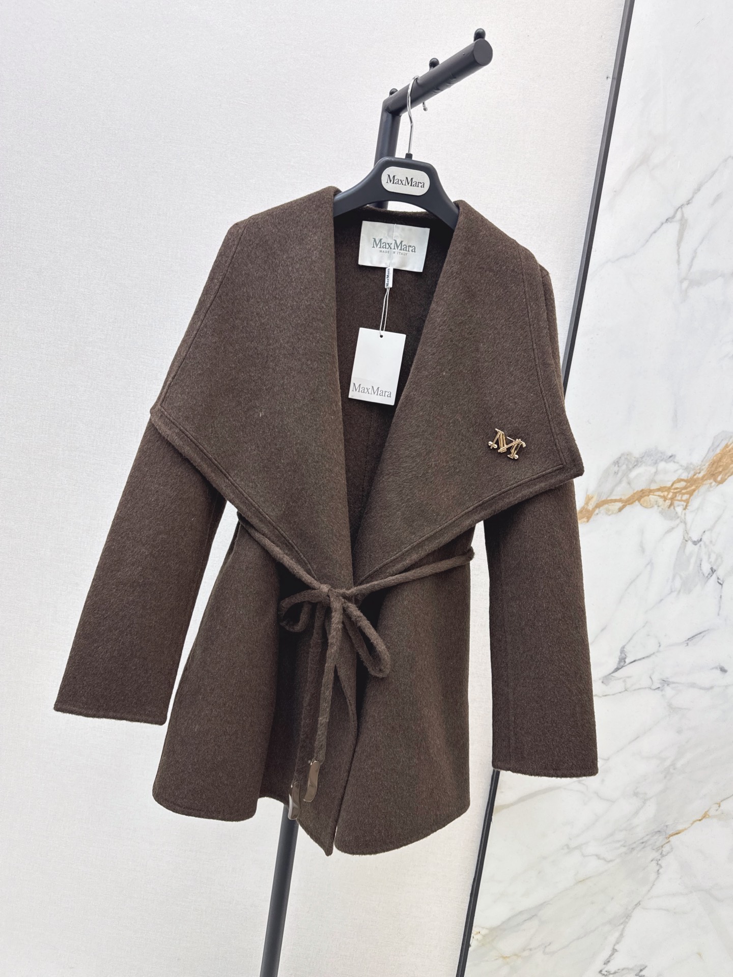 Max 26fw belted woolen overcoats
