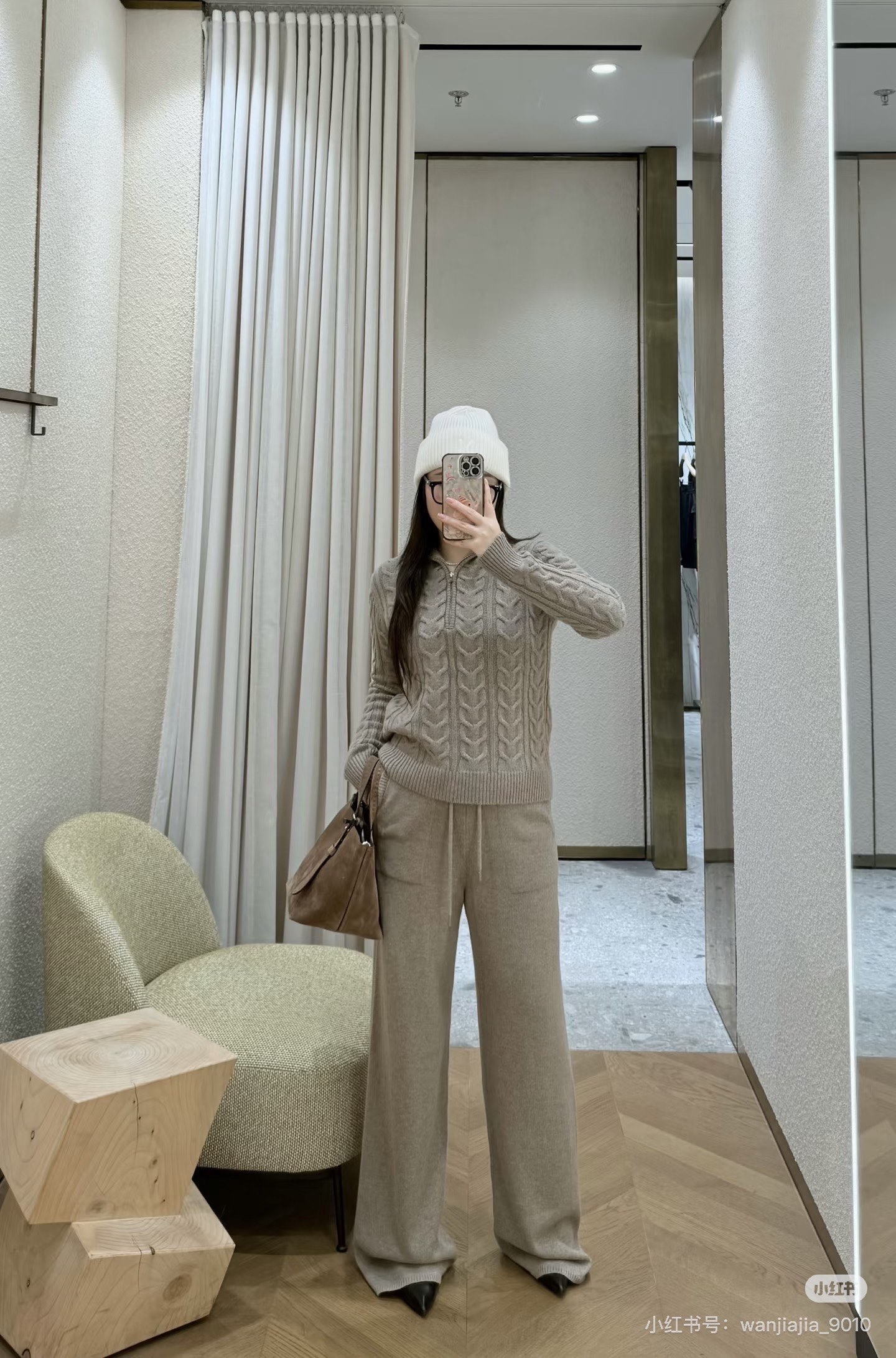Max 26fw cable half-zip knit sweater