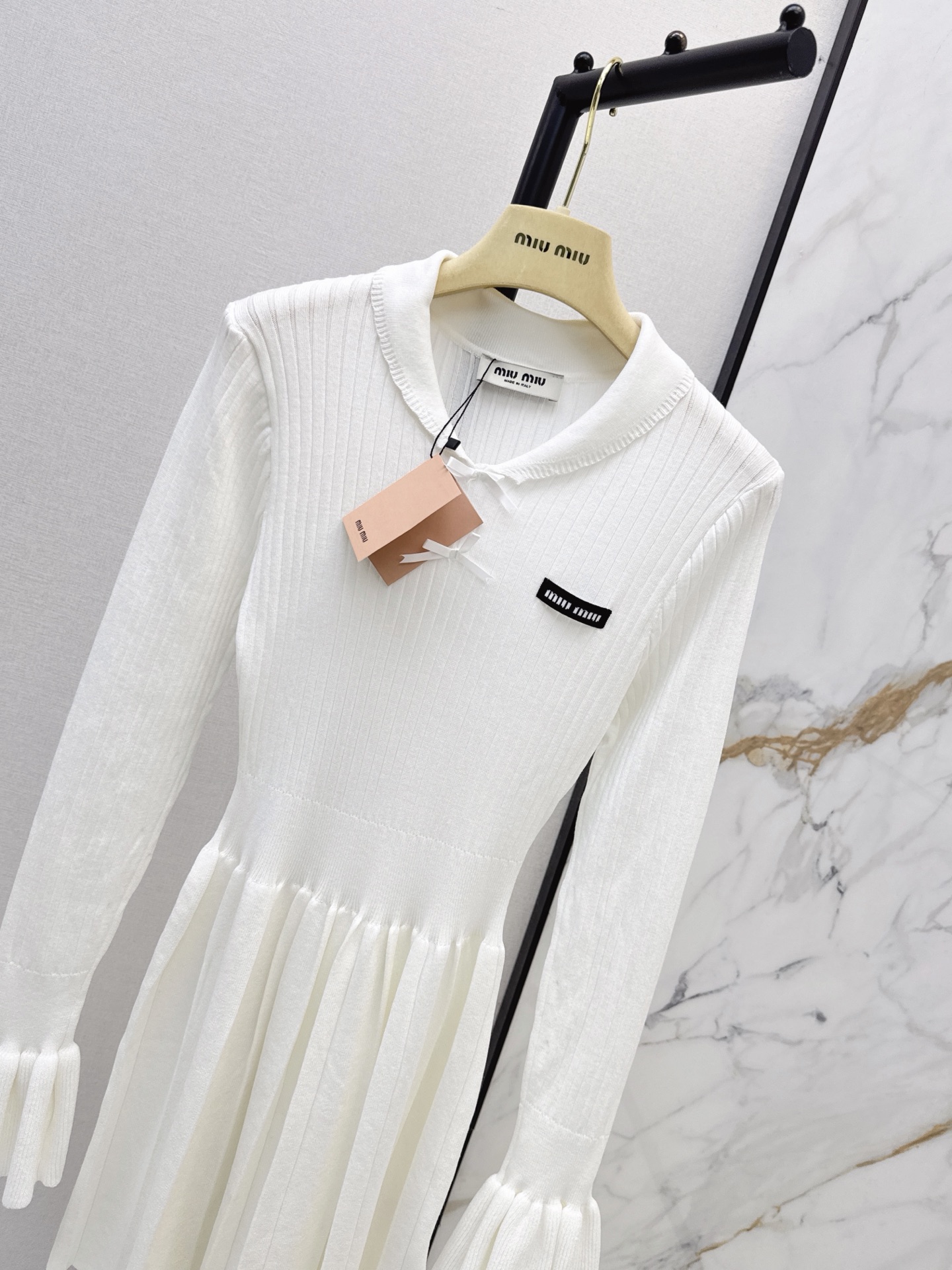 Miu 26fw slim-fit knit dress