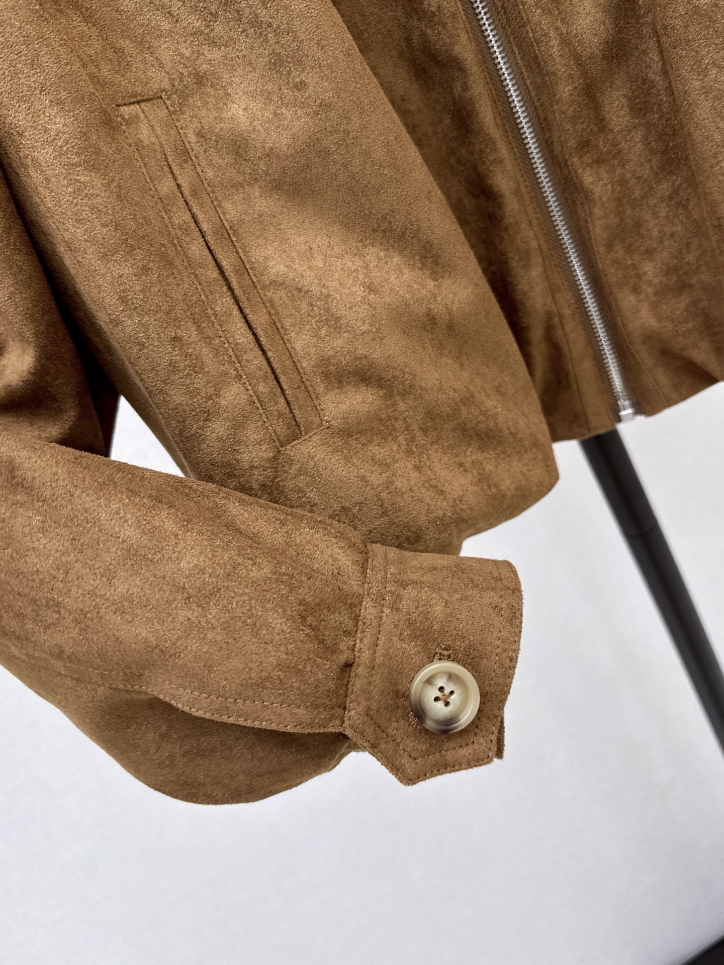 Chol 26fw suede fleece cropped jacket
