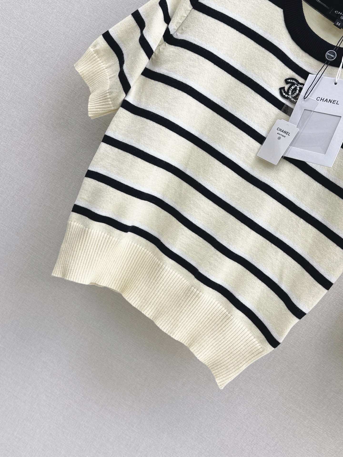 Chan 26fw stripe knit sweater skirt sets