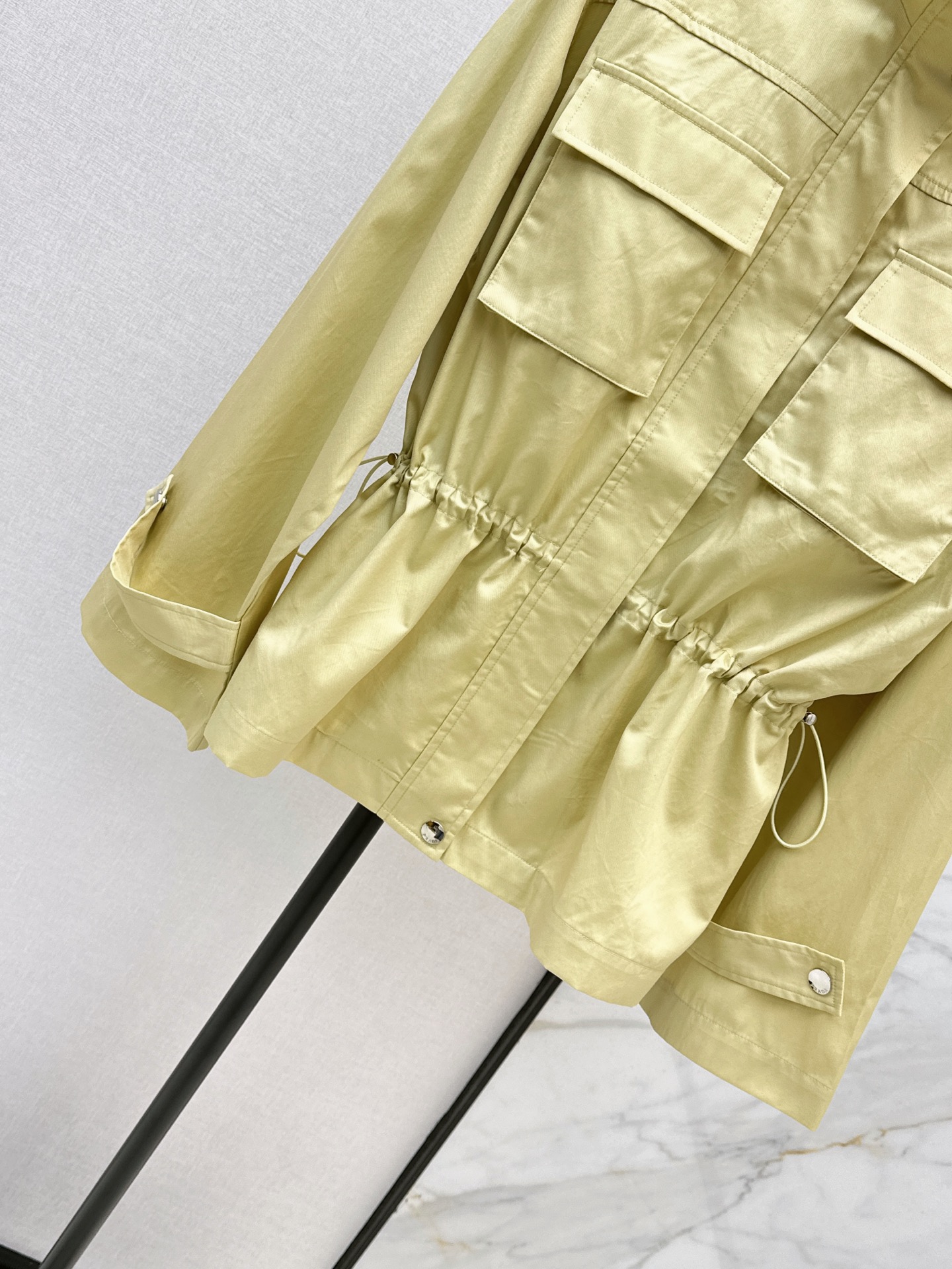 Pra 26fw drawstring stand collar jacket