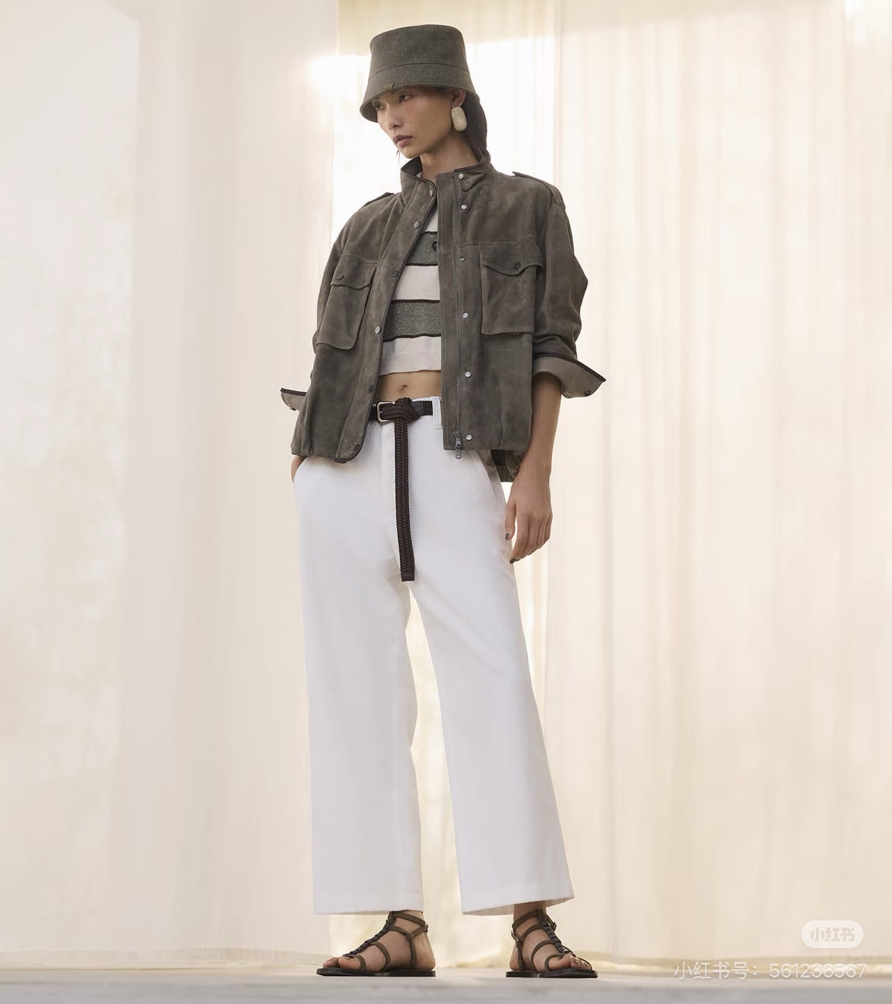 Brun 26fw suede fleece leather jacket