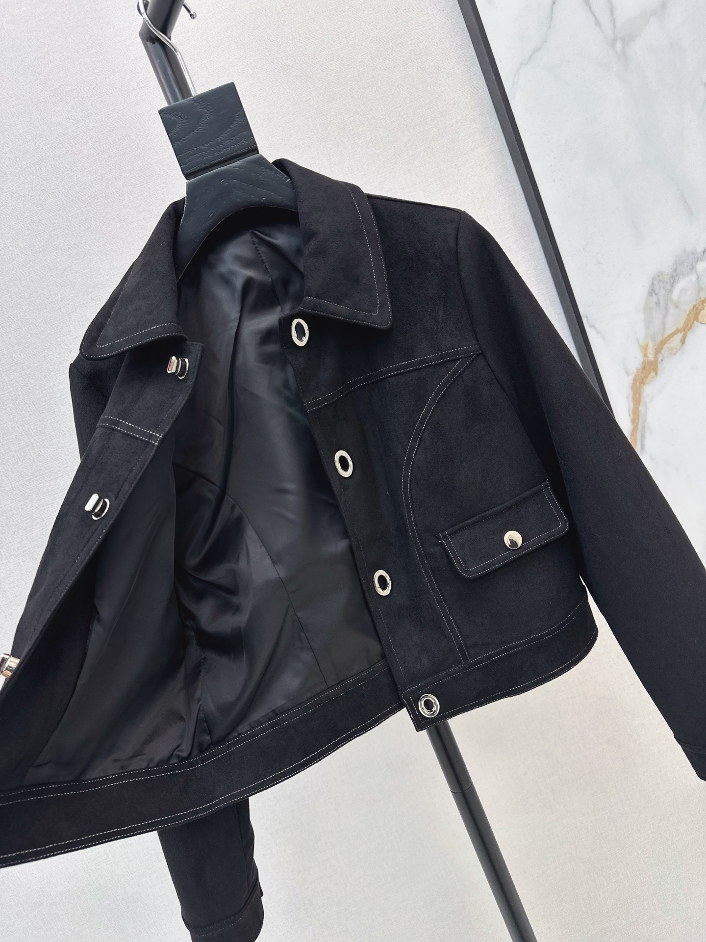 Bott 26fw suede-fleece jacket