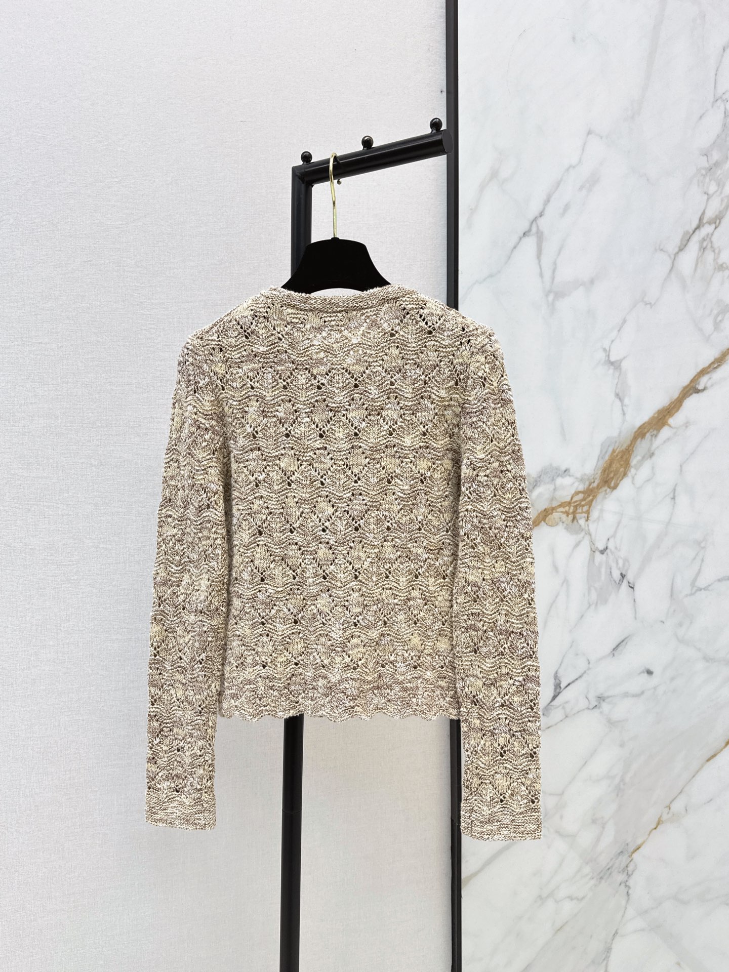 Chan 26fw hollow jacquard cardigan