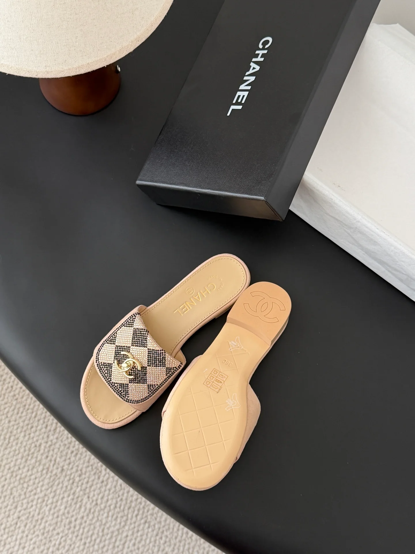 Chan 26ss rhinestone-embellished sandals