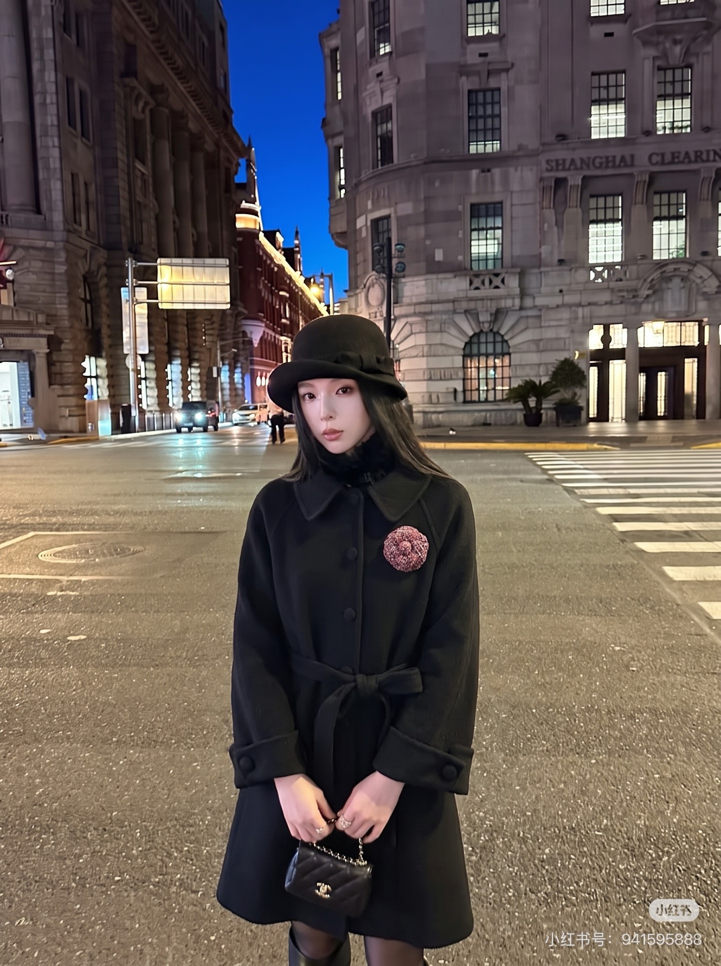 Chan 26fw 3d floarl belted overcoats