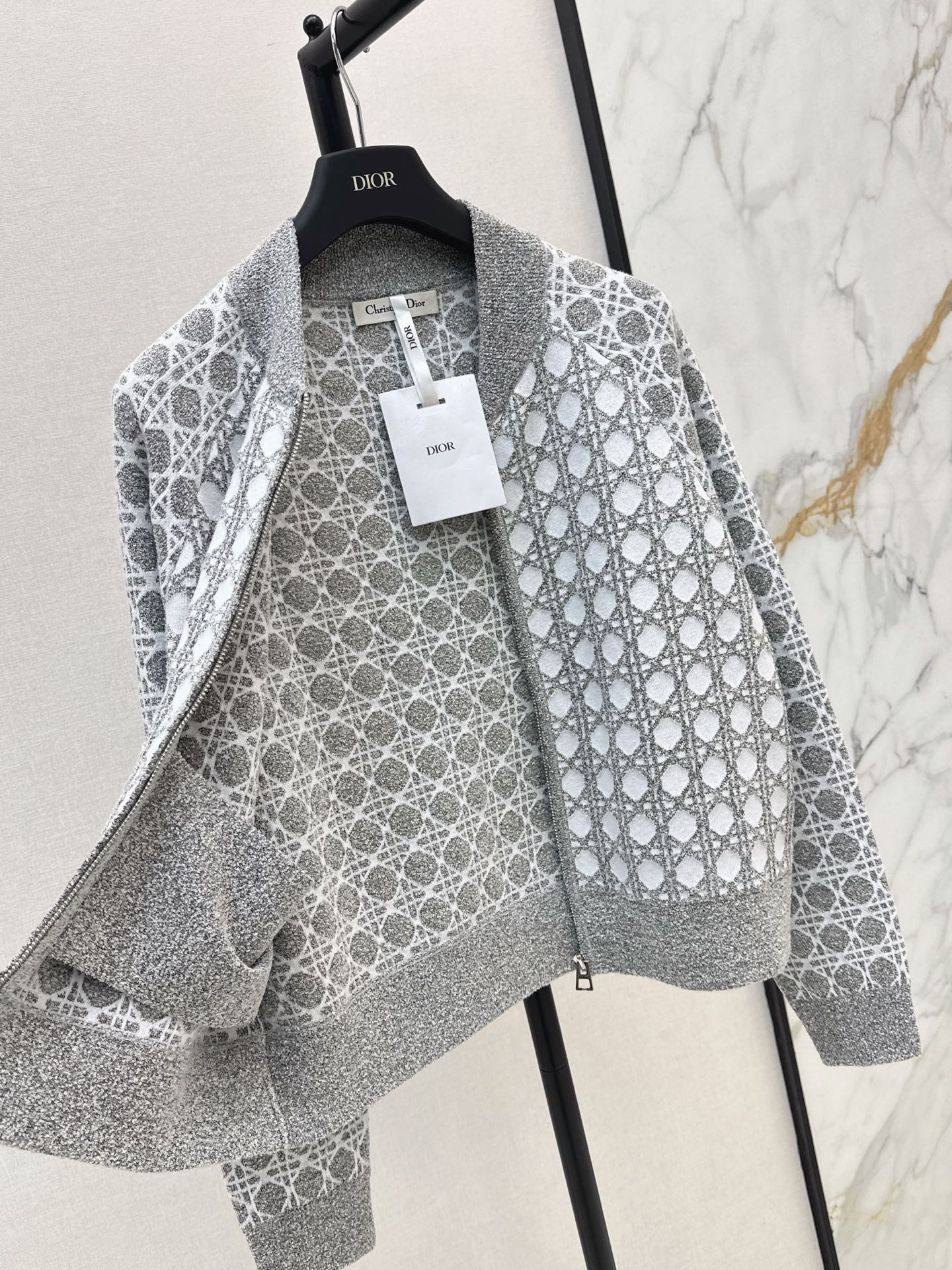 CD 26ss check jacquard knit jacket