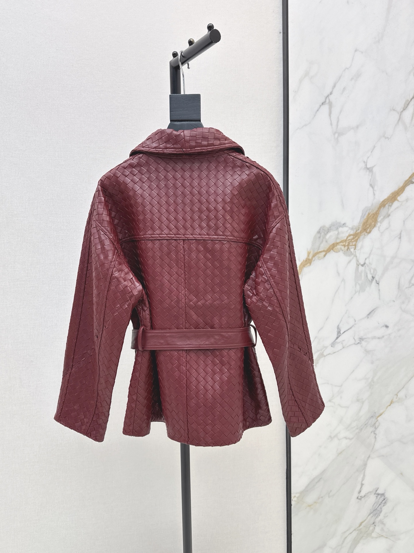 Bott 26ss leather woven jacket