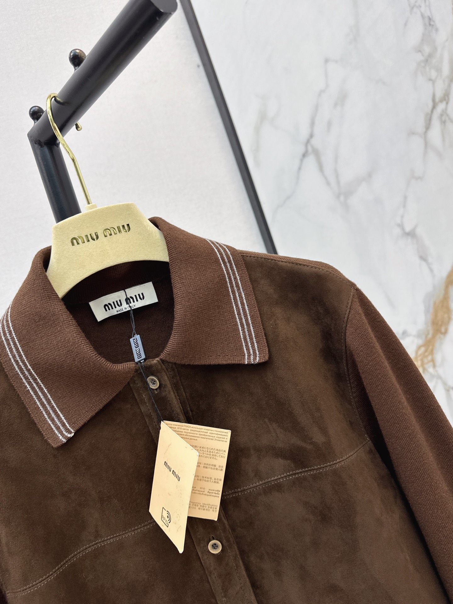 Miu 26fw suede fleece jacket